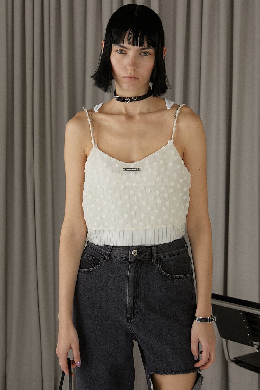 【プランク プロジェクト/PRANK PROJECT】のレイヤードブラトップ / Layered Bra Top 人気、トレンドファッション・服の通販 founy(ファニー) 　ファッション　Fashion　レディースファッション　WOMEN　トップス・カットソー　Tops/Tshirt　キャミソール / ノースリーブ　No Sleeves　シャツ/ブラウス　Shirts/Blouses　オーガンジー　Organdy　クール　Cool　サテン　Satin　ストライプ　Stripe　タンク　Tank　チェーン　Chain　デニム　Denim　ノースリーブ　No Sleeve　ビスチェ　Bustier　ラップ　Wrap　リネン　Linen　ワイド　Wide　夏　Summer　other-4|ID: prp329100003955089 ipo3291000000031457785