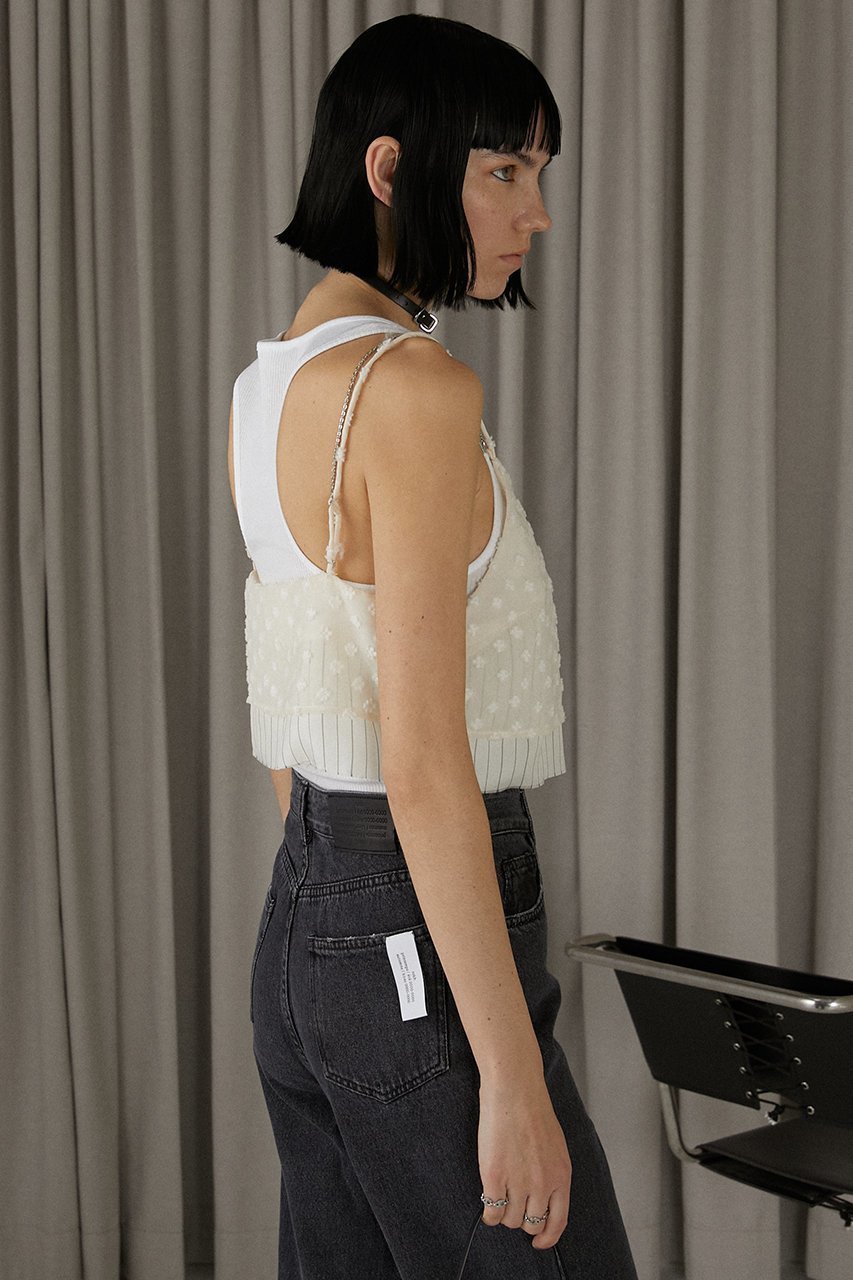 【プランク プロジェクト/PRANK PROJECT】のレイヤードブラトップ / Layered Bra Top 人気、トレンドファッション・服の通販 founy(ファニー) 　ファッション　Fashion　レディースファッション　WOMEN　トップス・カットソー　Tops/Tshirt　キャミソール / ノースリーブ　No Sleeves　シャツ/ブラウス　Shirts/Blouses　オーガンジー　Organdy　クール　Cool　サテン　Satin　ストライプ　Stripe　タンク　Tank　チェーン　Chain　デニム　Denim　ノースリーブ　No Sleeve　ビスチェ　Bustier　ラップ　Wrap　リネン　Linen　ワイド　Wide　夏　Summer　other-5|ID: prp329100003955089 ipo3291000000031457787