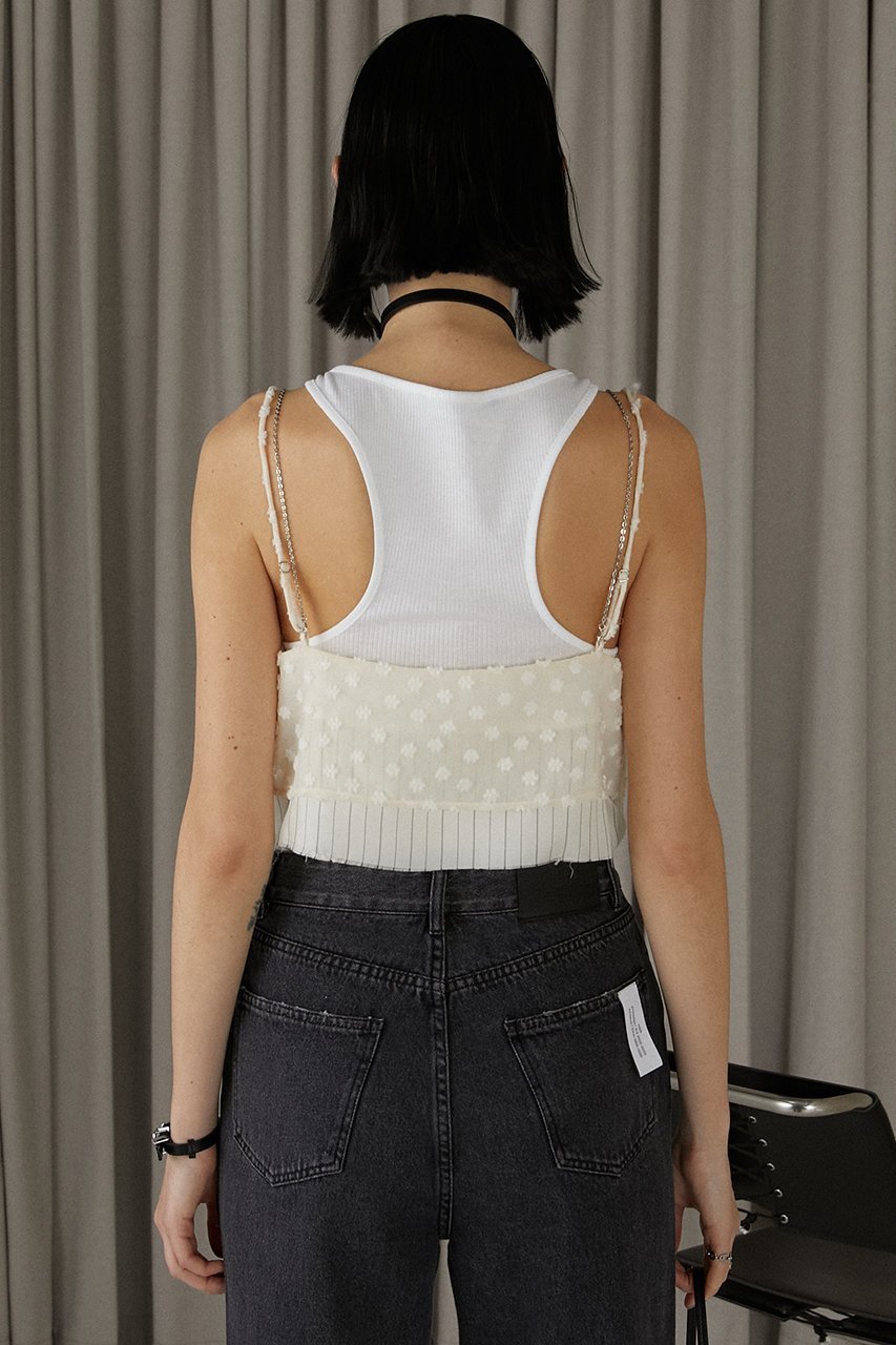 【プランク プロジェクト/PRANK PROJECT】のレイヤードブラトップ / Layered Bra Top 人気、トレンドファッション・服の通販 founy(ファニー) 　ファッション　Fashion　レディースファッション　WOMEN　トップス・カットソー　Tops/Tshirt　キャミソール / ノースリーブ　No Sleeves　シャツ/ブラウス　Shirts/Blouses　オーガンジー　Organdy　クール　Cool　サテン　Satin　ストライプ　Stripe　タンク　Tank　チェーン　Chain　デニム　Denim　ノースリーブ　No Sleeve　ビスチェ　Bustier　ラップ　Wrap　リネン　Linen　ワイド　Wide　夏　Summer　other-6|ID: prp329100003955089 ipo3291000000031457789