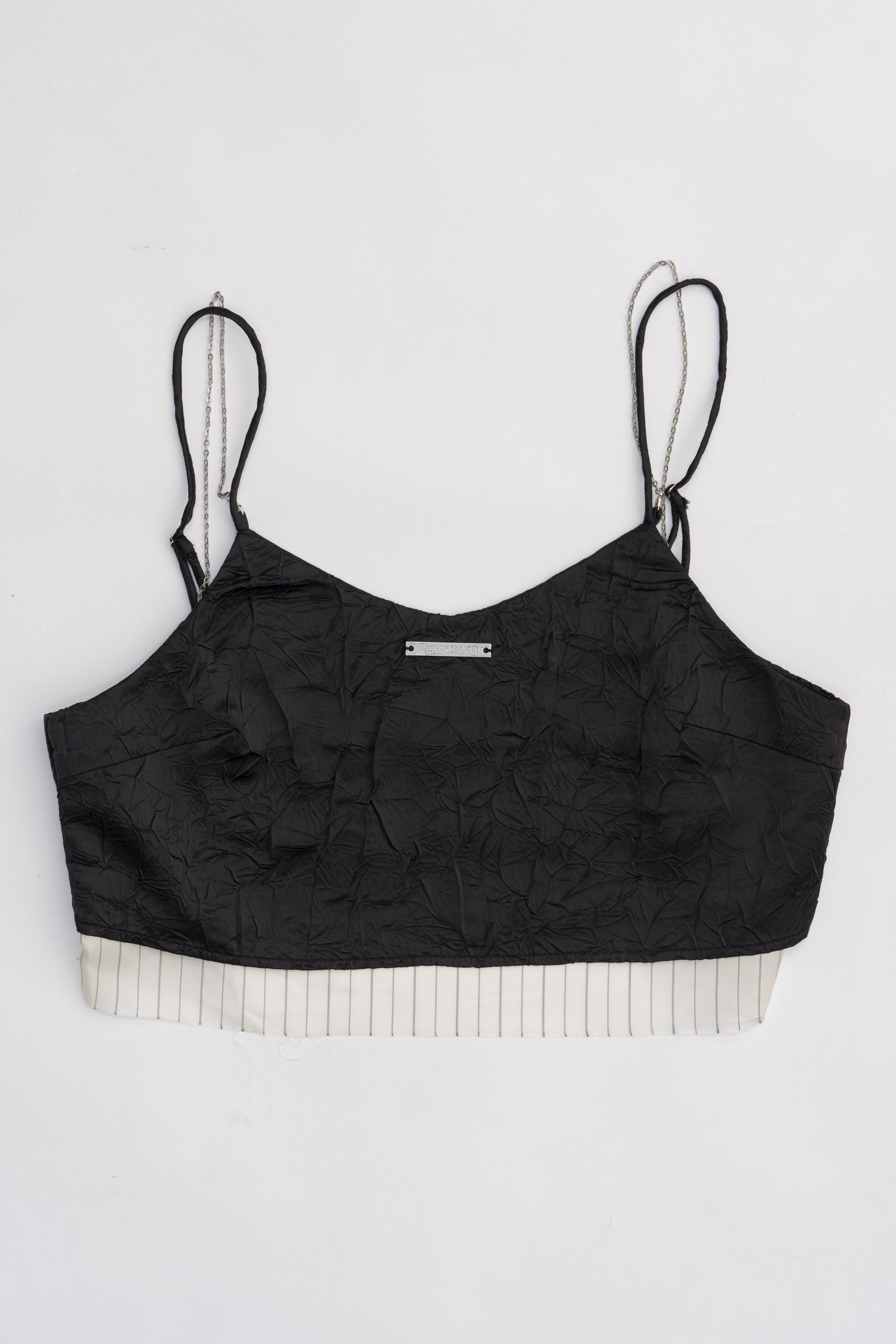 【プランク プロジェクト/PRANK PROJECT】のレイヤードブラトップ / Layered Bra Top インテリア・キッズ・メンズ・レディースファッション・服の通販 founy(ファニー) 　ファッション　Fashion　レディースファッション　Fashion for Women　トップス・カットソー　Cut & Sew Tops　キャミソール&ノースリーブ　Camisoles & Sleeveless Tops　シャツ・ブラウス・オフィスカジュアル　Elegant Blouses & Button-Ups　オーガンジー　Organza Fabric　クール　Cool, Chic　サテン　Satin, Glossy Fabric　ストライプ　Stripe, Striped Pattern　タンク　Tank Top, Sleeveless Top　チェーン　Chain, Chain Strap　デニム　Denim, Jeans Material　ノースリーブ　Sleeveless, No-Sleeve　ビスチェ　Bustier, Corset Top　ラップ　Wrap, Wrap Design　リネン　Linen, Linen Fabric　ワイド　Wide, Wide Fit　夏　Summer　BLK(ブラック)|ID: prp329100003955089 ipo3291000000032909291