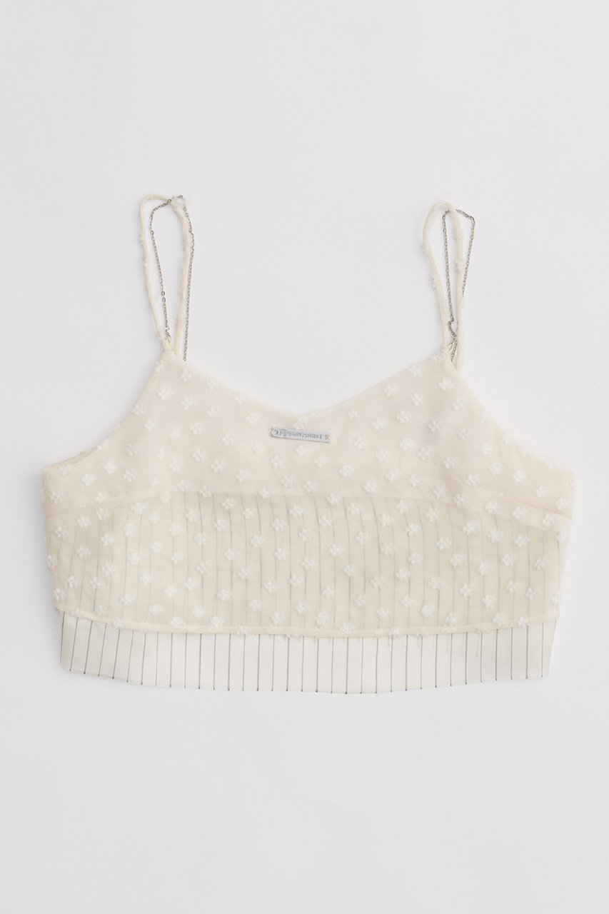 【プランク プロジェクト/PRANK PROJECT】のレイヤードブラトップ / Layered Bra Top インテリア・キッズ・メンズ・レディースファッション・服の通販 founy(ファニー) 　ファッション　Fashion　レディースファッション　Fashion for Women　トップス・カットソー　Cut & Sew Tops　キャミソール&ノースリーブ　Camisoles & Sleeveless Tops　シャツ・ブラウス・オフィスカジュアル　Elegant Blouses & Button-Ups　オーガンジー　Organza Fabric　クール　Cool, Chic　サテン　Satin, Glossy Fabric　ストライプ　Stripe, Striped Pattern　タンク　Tank Top, Sleeveless Top　チェーン　Chain, Chain Strap　デニム　Denim, Jeans Material　ノースリーブ　Sleeveless, No-Sleeve　ビスチェ　Bustier, Corset Top　ラップ　Wrap, Wrap Design　リネン　Linen, Linen Fabric　ワイド　Wide, Wide Fit　夏　Summer　WHT(ホワイト)|ID: prp329100003955089 ipo3291000000036059970