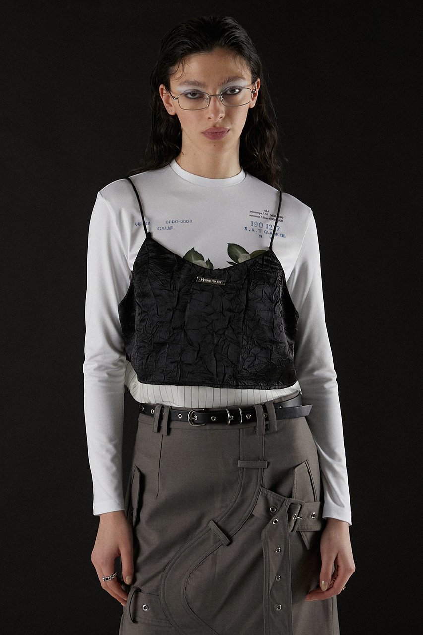 【プランク プロジェクト/PRANK PROJECT】のレイヤードブラトップ / Layered Bra Top 人気、トレンドファッション・服の通販 founy(ファニー) 　ファッション　Fashion　レディースファッション　Fashion for Women　トップス・カットソー　Cut & Sew Tops　キャミソール&ノースリーブ　Camisoles & Sleeveless Tops　シャツ・ブラウス・オフィスカジュアル　Elegant Blouses & Button-Ups　オーガンジー　Organza Fabric　クール　Cool, Chic　サテン　Satin, Glossy Fabric　ストライプ　Stripe, Striped Pattern　タンク　Tank Top, Sleeveless Top　チェーン　Chain, Chain Strap　デニム　Denim, Jeans Material　ノースリーブ　Sleeveless, No-Sleeve　ビスチェ　Bustier, Corset Top　ラップ　Wrap, Wrap Design　リネン　Linen, Linen Fabric　ワイド　Wide, Wide Fit　夏　Summer　other-8|ID: prp329100003955089 ipo3291000000036903022