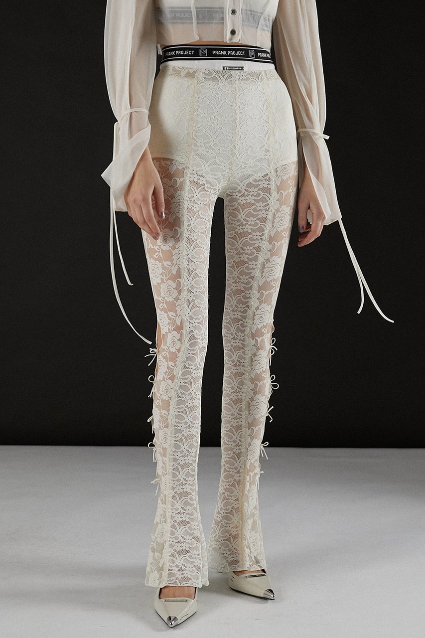 【プランク プロジェクト/PRANK PROJECT】のレースフレアレギンス / Lace Flare Leggings 人気、トレンドファッション・服の通販 founy(ファニー) 　ファッション　Fashion　レディースファッション　WOMEN　パンツ　Pants　レギンス　Leggings　レッグウェア　Legwear　おすすめ　Recommend　くるぶし　Ankle　ストレッチ　Stretch　フレア　Flare　リボン　Ribbon　レギンス　Leggings　レース　Race　other-3|ID: prp329100003955105 ipo3291000000031457806