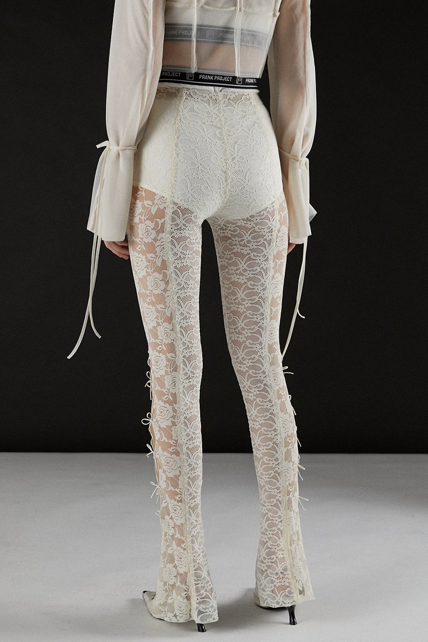 【プランク プロジェクト/PRANK PROJECT】のレースフレアレギンス / Lace Flare Leggings 人気、トレンドファッション・服の通販 founy(ファニー) 　ファッション　Fashion　レディースファッション　Fashion for Women　パンツ　Pants & Trousers　レギンス　Leggings & Stretch Pants　レッグウェア・ストッキング　Legwear & Hosiery　おすすめ　Recommended / Our Picks　くるぶし　Ankle-Length　ストレッチ　Stretch, Stretchy Fabric　フレア　Flare, Flared　リボン　Ribbon, Bow　レギンス　Leggings, Stretch Pants　レース　Lace, Lace Fabric　other-6|ID: prp329100003955105 ipo3291000000032844489