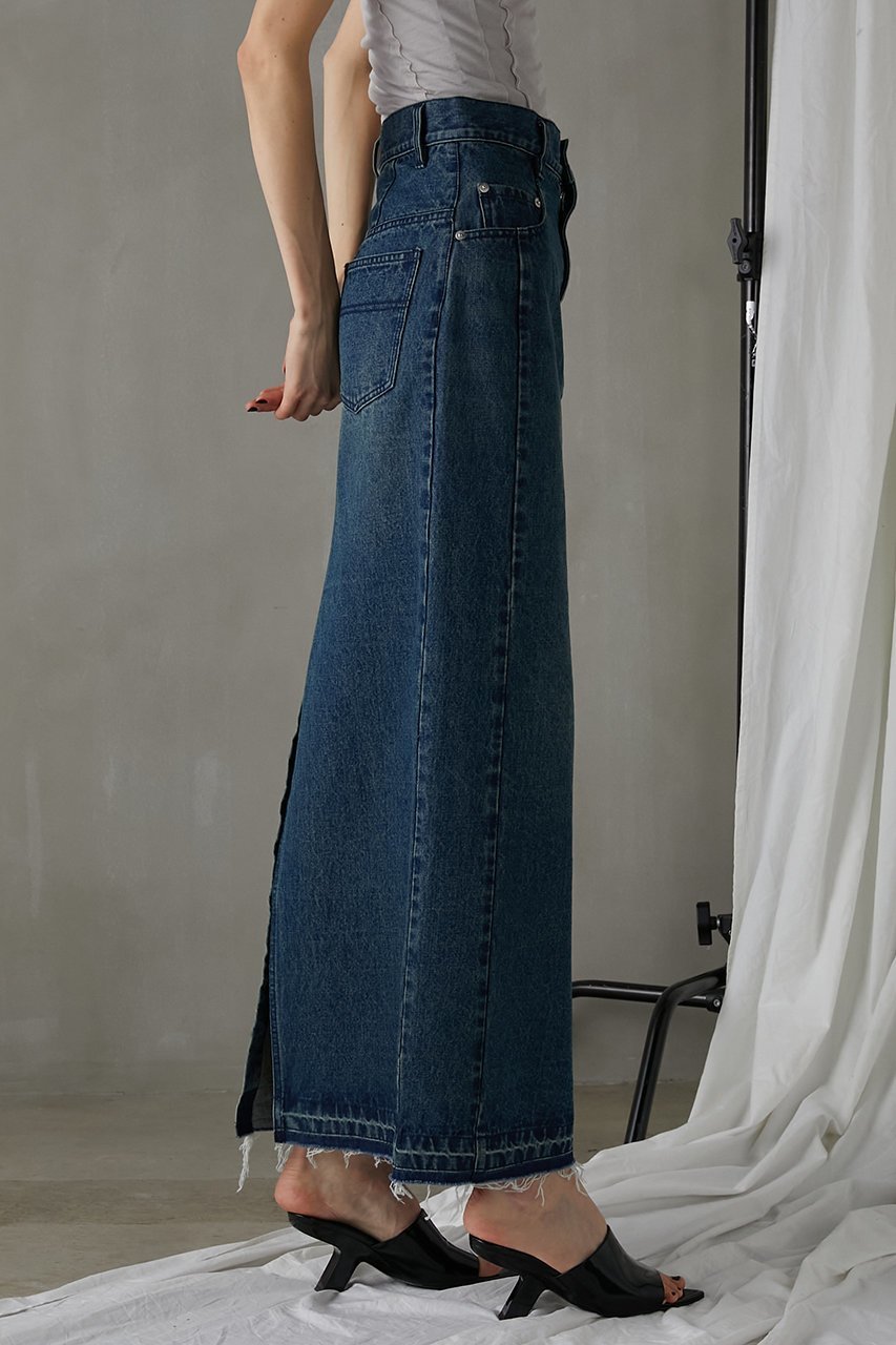 【プランク プロジェクト/PRANK PROJECT】のデニムタイトマキシスカート / Denim Tight Maxi Skirt 人気、トレンドファッション・服の通販 founy(ファニー) 　ファッション　Fashion　レディースファッション　WOMEN　スカート　Skirt　ロングスカート　Long Skirt　シンプル　Simple　スタンダード　Standard　デニム　Denim　パターン　Pattern　ブリーチ　Bleach　ポケット　Pocket　マーブル　Marble　ロング　Long　other-7|ID: prp329100003955106 ipo3291000000031457828