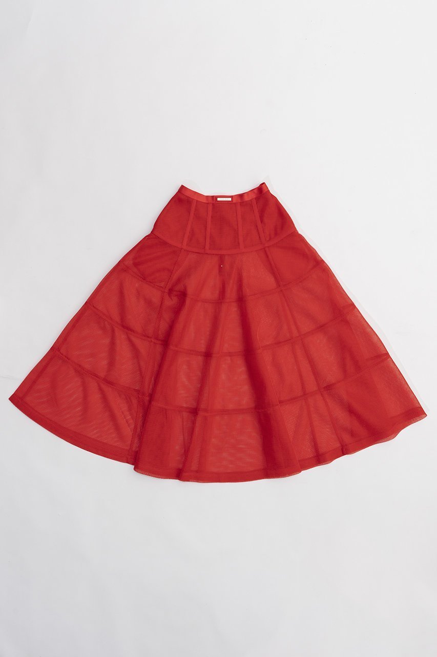 【プランク プロジェクト/PRANK PROJECT】のメッシュボリュームスカート / Mesh Voluminous Skirt インテリア・キッズ・メンズ・レディースファッション・服の通販 founy(ファニー) 　ファッション　Fashion　レディースファッション　Fashion for Women　スカート　Skirts　ロングスカート　Long Skirts / Maxi & Midi Skirts　カットソー　Cut and Sewn Top　スポーティ　Sporty, Casual Athletic　タフタ　Taffeta, Structured Fabric　ダブル　Double, Double-Breasted　ペチコート　Petticoat, Underskirt　メッシュ　Mesh, Net Fabric　ロング　Long, Long-Length　RED(レッド)|ID: prp329100003955107 ipo3291000000032898754