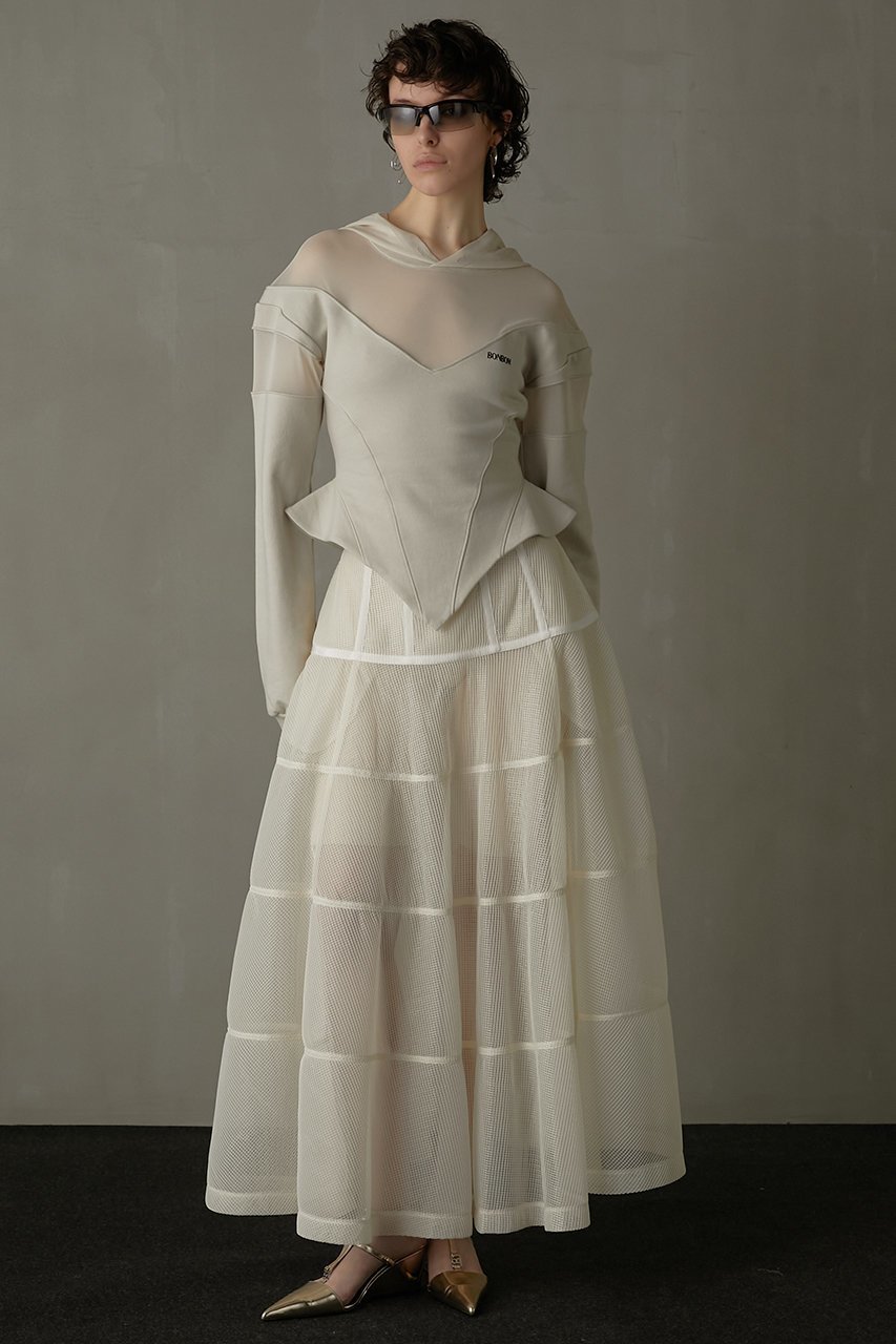 【プランク プロジェクト/PRANK PROJECT】のメッシュボリュームスカート / Mesh Voluminous Skirt 人気、トレンドファッション・服の通販 founy(ファニー) 　ファッション　Fashion　レディースファッション　Fashion for Women　スカート　Skirts　ロングスカート　Long Skirts / Maxi & Midi Skirts　カットソー　Cut and Sewn Top　スポーティ　Sporty, Casual Athletic　タフタ　Taffeta, Structured Fabric　ダブル　Double, Double-Breasted　ペチコート　Petticoat, Underskirt　メッシュ　Mesh, Net Fabric　ロング　Long, Long-Length　other-3|ID: prp329100003955107 ipo3291000000032898766