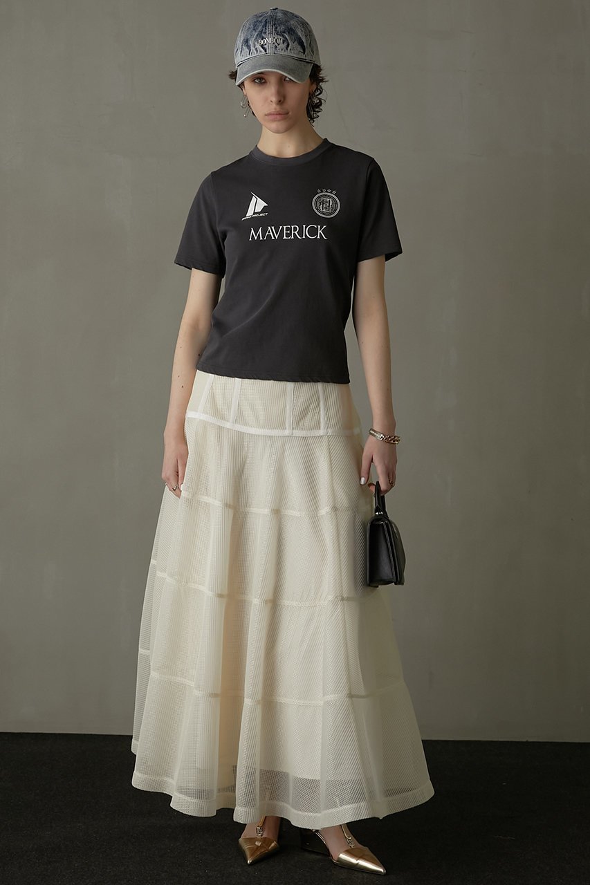 【プランク プロジェクト/PRANK PROJECT】のメッシュボリュームスカート / Mesh Voluminous Skirt 人気、トレンドファッション・服の通販 founy(ファニー) 　ファッション　Fashion　レディースファッション　Fashion for Women　スカート　Skirts　ロングスカート　Long Skirts / Maxi & Midi Skirts　カットソー　Cut and Sewn Top　スポーティ　Sporty, Casual Athletic　タフタ　Taffeta, Structured Fabric　ダブル　Double, Double-Breasted　ペチコート　Petticoat, Underskirt　メッシュ　Mesh, Net Fabric　ロング　Long, Long-Length　other-4|ID: prp329100003955107 ipo3291000000032898769