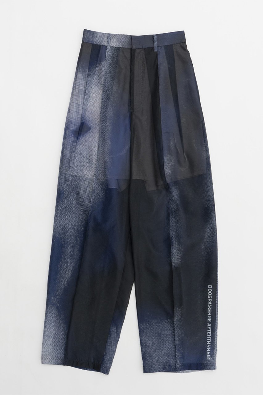 【プランク プロジェクト/PRANK PROJECT】のアブストラクトプリントパンツ / Abstract Printed Pants インテリア・キッズ・メンズ・レディースファッション・服の通販 founy(ファウニー) 　ファッション　Fashion　レディースファッション　Fashion for Women　パンツ　Pants & Trousers　シアー　Sheer, See-Through　スラックス　Slacks, Dress Pants　セットアップ　Set-Up, Coordinated Outfit　プリント　Print, Printed Pattern　リラックス　Relax, Relaxed Fit　エレガント 上品　Elegant　BLK(ブラック)|ID: prp329100003955110 ipo3291000000036867337