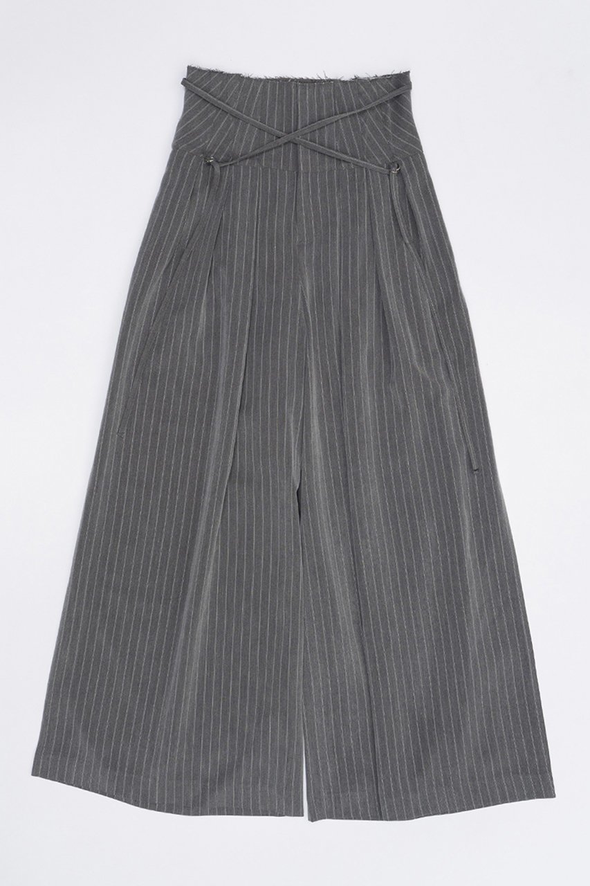 【プランク プロジェクト/PRANK PROJECT】のストライプスーパーワイドパンツ / Striped Super Wide Pants インテリア・キッズ・メンズ・レディースファッション・服の通販 founy(ファニー) 　ファッション　Fashion　レディースファッション　Fashion for Women　パンツ　Pants & Trousers　ストライプ　Stripe, Striped Pattern　セットアップ　Set-Up, Coordinated Outfit　デニム　Denim, Jeans Material　フロント　Front, Front Design　ワイド　Wide, Wide Fit　夏　Summer　GRY(グレー)|ID: prp329100003955111 ipo3291000000032818911