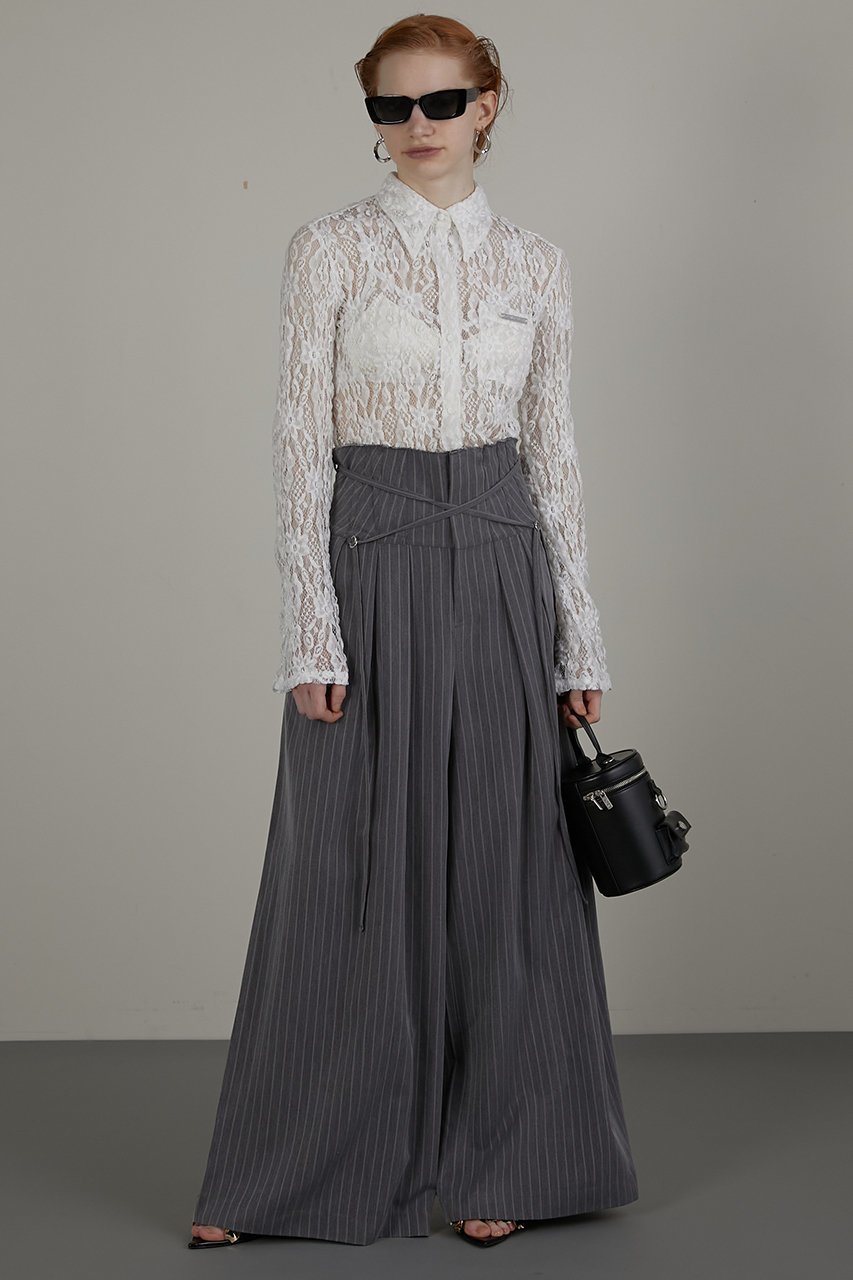 【プランク プロジェクト/PRANK PROJECT】のストライプスーパーワイドパンツ / Striped Super Wide Pants 人気、トレンドファッション・服の通販 founy(ファニー) 　ファッション　Fashion　レディースファッション　Fashion for Women　パンツ　Pants & Trousers　ストライプ　Stripe, Striped Pattern　セットアップ　Set-Up, Coordinated Outfit　デニム　Denim, Jeans Material　フロント　Front, Front Design　ワイド　Wide, Wide Fit　夏　Summer　other-2|ID: prp329100003955111 ipo3291000000032818912