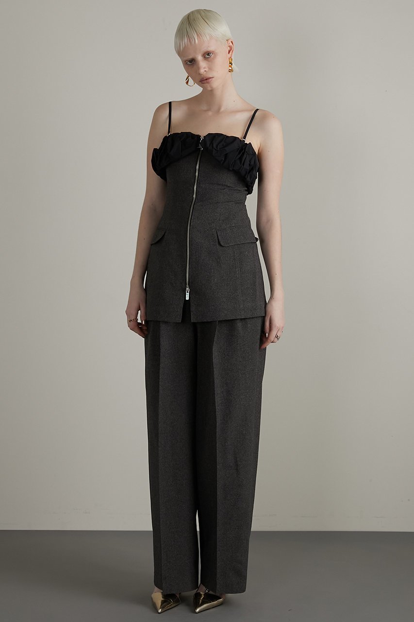 【プランク プロジェクト/PRANK PROJECT】のメランジタックボリュームパンツ / Melange Tuck Voluminous Pants 人気、トレンドファッション・服の通販 founy(ファニー) 　ファッション　Fashion　レディースファッション　Fashion for Women　パンツ　Pants & Trousers　おすすめ　Recommended / Our Picks　セットアップ　Set-Up, Coordinated Outfit　センター　Center, Center Line　タンブラー　Tumbler, Travel Mug　ネップ　Nepp, Slub Yarn　フロント　Front, Front Design　リアル　Real, Realistic　ワイド　Wide, Wide Fit　other-7|ID: prp329100003955112 ipo3291000000032807252