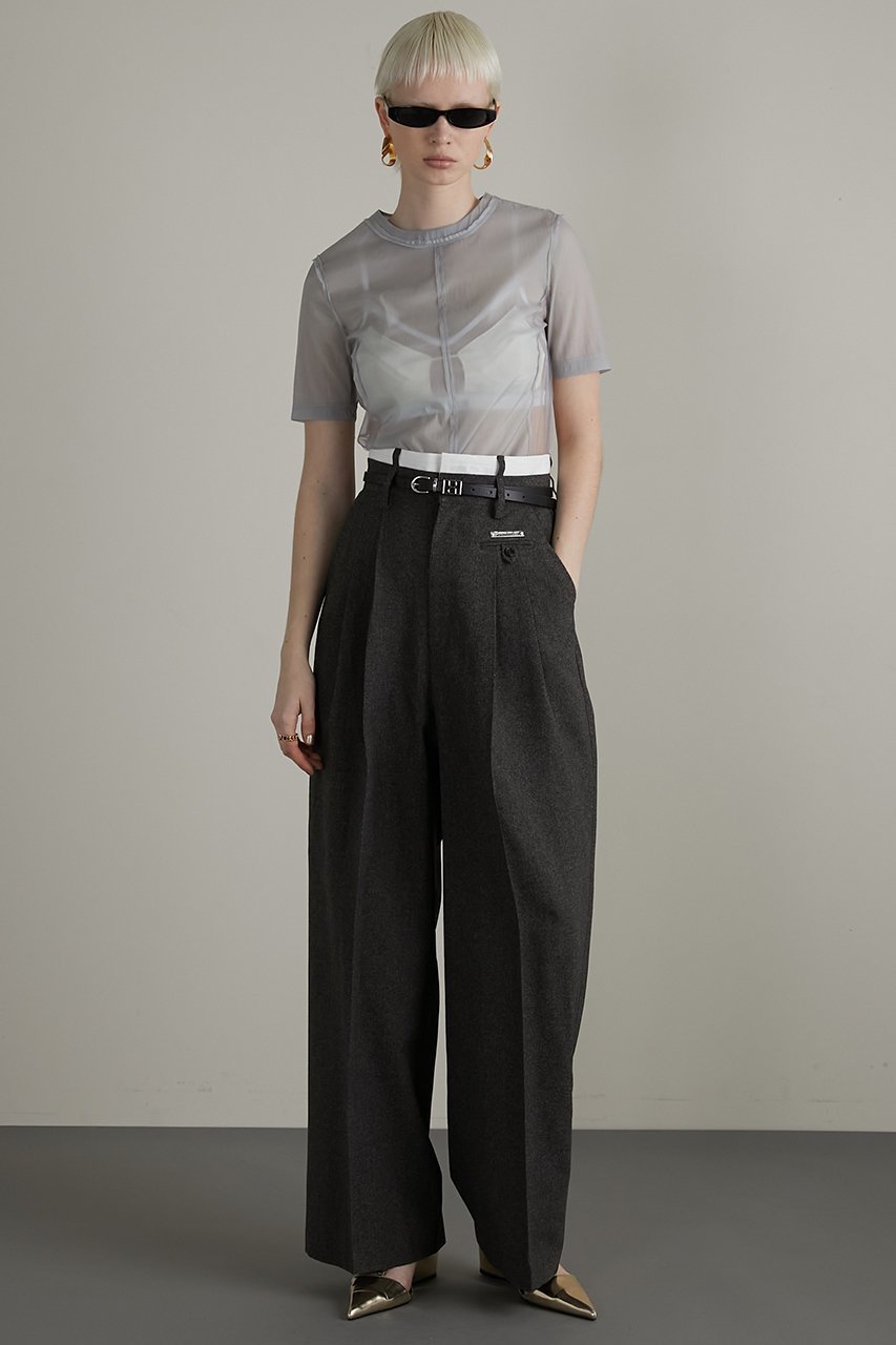 【プランク プロジェクト/PRANK PROJECT】のメランジタックボリュームパンツ / Melange Tuck Voluminous Pants 人気、トレンドファッション・服の通販 founy(ファニー) 　ファッション　Fashion　レディースファッション　Fashion for Women　パンツ　Pants & Trousers　おすすめ　Recommended / Our Picks　セットアップ　Set-Up, Coordinated Outfit　センター　Center, Center Line　タンブラー　Tumbler, Travel Mug　ネップ　Nepp, Slub Yarn　フロント　Front, Front Design　リアル　Real, Realistic　ワイド　Wide, Wide Fit　other-8|ID: prp329100003955112 ipo3291000000032807253