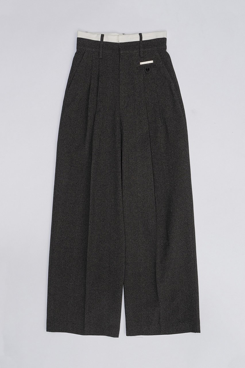 【プランク プロジェクト/PRANK PROJECT】のメランジタックボリュームパンツ / Melange Tuck Voluminous Pants インテリア・キッズ・メンズ・レディースファッション・服の通販 founy(ファニー) 　ファッション　Fashion　レディースファッション　Fashion for Women　パンツ　Pants & Trousers　おすすめ　Recommended / Our Picks　セットアップ　Set-Up, Coordinated Outfit　センター　Center, Center Line　タンブラー　Tumbler, Travel Mug　ネップ　Nepp, Slub Yarn　フロント　Front, Front Design　リアル　Real, Realistic　ワイド　Wide, Wide Fit　C.GRY(チャコールグレー)|ID: prp329100003955112 ipo3291000000035728050