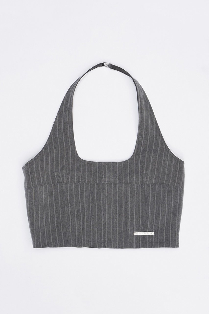 【プランク プロジェクト/PRANK PROJECT】のフラワーチョーカーストライプホルタートップス / Flower Choker Striped Halter Top 人気、トレンドファッション・服の通販 founy(ファニー) 　ファッション　Fashion　レディースファッション　Fashion for Women　トップス・カットソー　Cut & Sew Tops　キャミソール&ノースリーブ　Camisoles & Sleeveless Tops　シャツ・ブラウス・オフィスカジュアル　Elegant Blouses & Button-Ups　スクエア　Square, Square Shape　ストライプ　Stripe, Striped Pattern　ストレート　Straight, Straight Cut　セットアップ　Set-Up, Coordinated Outfit　デニム　Denim, Jeans Material　ノースリーブ　Sleeveless, No-Sleeve　夏　Summer　other-2|ID: prp329100003955115 ipo3291000000032909646