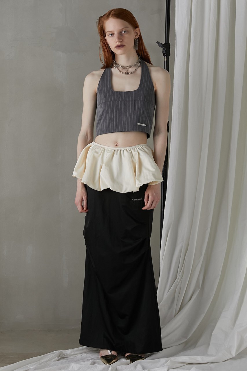 【プランク プロジェクト/PRANK PROJECT】のフラワーチョーカーストライプホルタートップス / Flower Choker Striped Halter Top 人気、トレンドファッション・服の通販 founy(ファニー) 　ファッション　Fashion　レディースファッション　Fashion for Women　トップス・カットソー　Cut & Sew Tops　キャミソール&ノースリーブ　Camisoles & Sleeveless Tops　シャツ・ブラウス・オフィスカジュアル　Elegant Blouses & Button-Ups　スクエア　Square, Square Shape　ストライプ　Stripe, Striped Pattern　ストレート　Straight, Straight Cut　セットアップ　Set-Up, Coordinated Outfit　デニム　Denim, Jeans Material　ノースリーブ　Sleeveless, No-Sleeve　夏　Summer　other-4|ID: prp329100003955115 ipo3291000000032909653