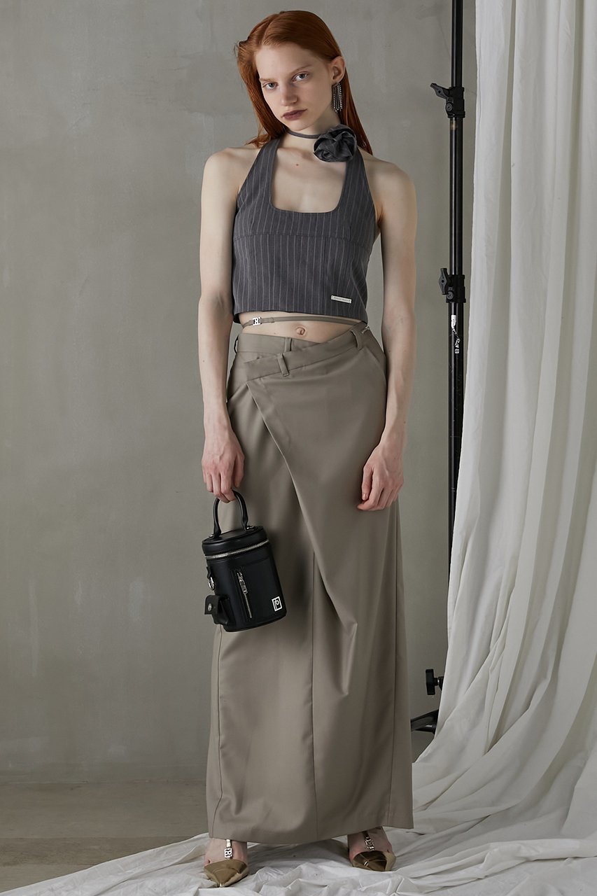 【プランク プロジェクト/PRANK PROJECT】のフラワーチョーカーストライプホルタートップス / Flower Choker Striped Halter Top 人気、トレンドファッション・服の通販 founy(ファニー) 　ファッション　Fashion　レディースファッション　Fashion for Women　トップス・カットソー　Cut & Sew Tops　キャミソール&ノースリーブ　Camisoles & Sleeveless Tops　シャツ・ブラウス・オフィスカジュアル　Elegant Blouses & Button-Ups　スクエア　Square, Square Shape　ストライプ　Stripe, Striped Pattern　ストレート　Straight, Straight Cut　セットアップ　Set-Up, Coordinated Outfit　デニム　Denim, Jeans Material　ノースリーブ　Sleeveless, No-Sleeve　夏　Summer　other-8|ID: prp329100003955115 ipo3291000000032909665