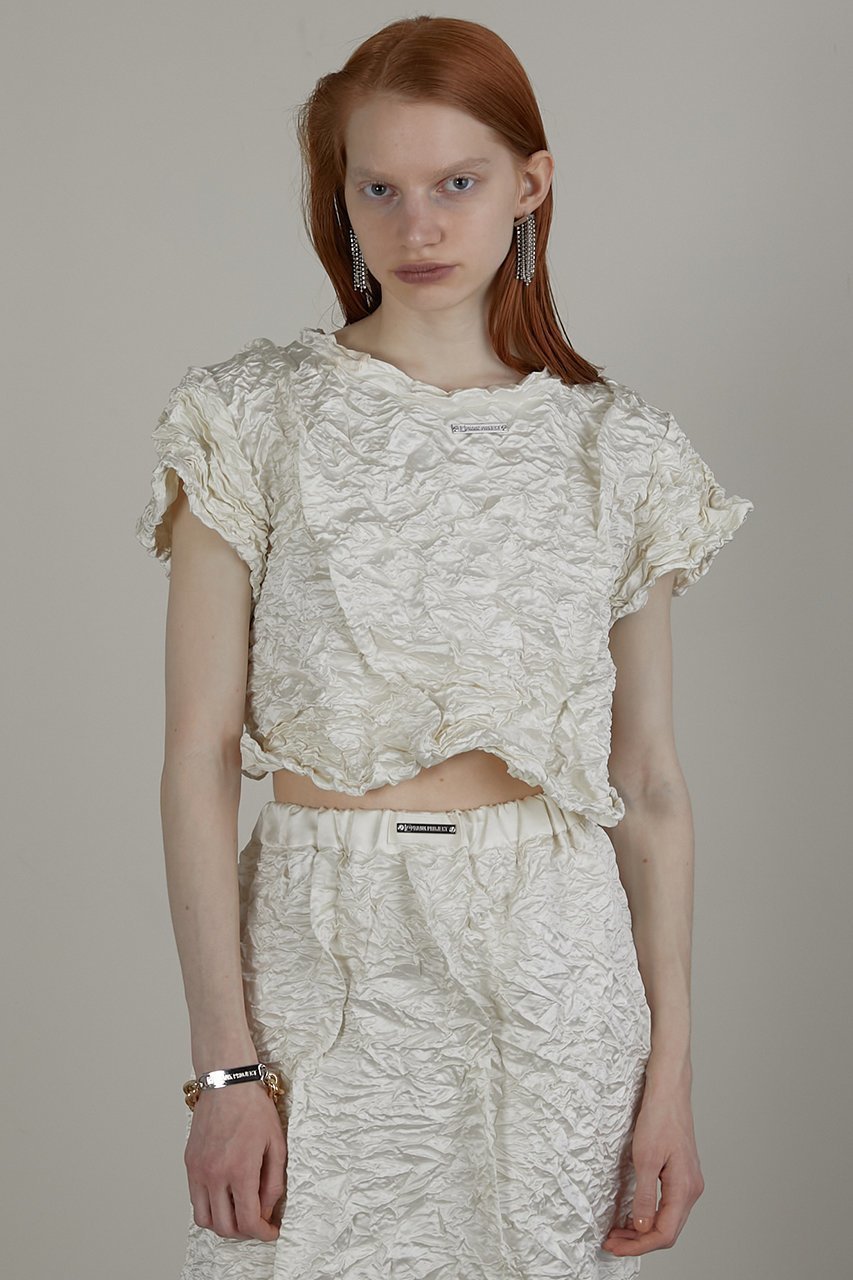 【プランク プロジェクト/PRANK PROJECT】のワイヤーワッシャートップ / Wire Washed Top 人気、トレンドファッション・服の通販 founy(ファニー) 　ファッション　Fashion　レディースファッション　WOMEN　トップス・カットソー　Tops/Tshirt　シャツ/ブラウス　Shirts/Blouses　ロング / Tシャツ　T-Shirts　カットソー　Cut and Sewn　おすすめ　Recommend　サテン　Satin　ショート　Short　ストレート　Straight　スリーブ　Sleeve　セットアップ　Set Up　フォルム　Form　フロント　Front　ワイヤー　Wire　エレガント 上品　Elegant　今季　This Season　other-7|ID: prp329100003955117 ipo3291000000031457908