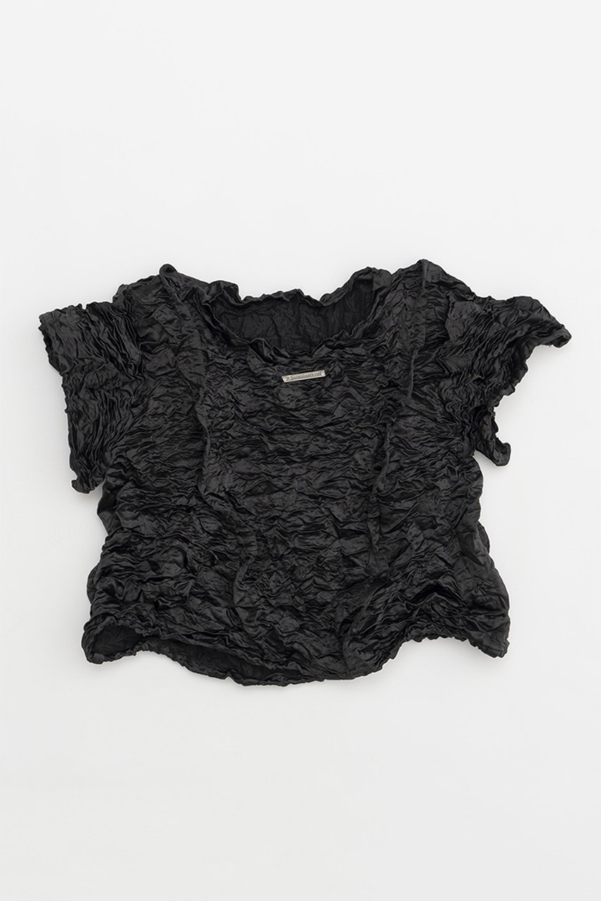 【プランク プロジェクト/PRANK PROJECT】のワイヤーワッシャートップ / Wire Washed Top インテリア・キッズ・メンズ・レディースファッション・服の通販 founy(ファニー) 　ファッション　Fashion　レディースファッション　Ladies' Fashion Online　トップス・カットソー　Tops/Tshirt　シャツ/ブラウス　Shirts/Blouses　ロング / Tシャツ　T-Shirts　カットソー　Cut and Sewn　おすすめ　Recommend　サテン　Satin　ショート　Short　ストレート　Straight　スリーブ　Sleeve　セットアップ　Set Up　フォルム　Form　フロント　Front　ワイヤー　Wire　エレガント 上品　Elegant　今季　This Season　再入荷　Restock/Back In Stock/Re Arrival　BLK(ブラック)|ID: prp329100003955117 ipo3291000000032662128