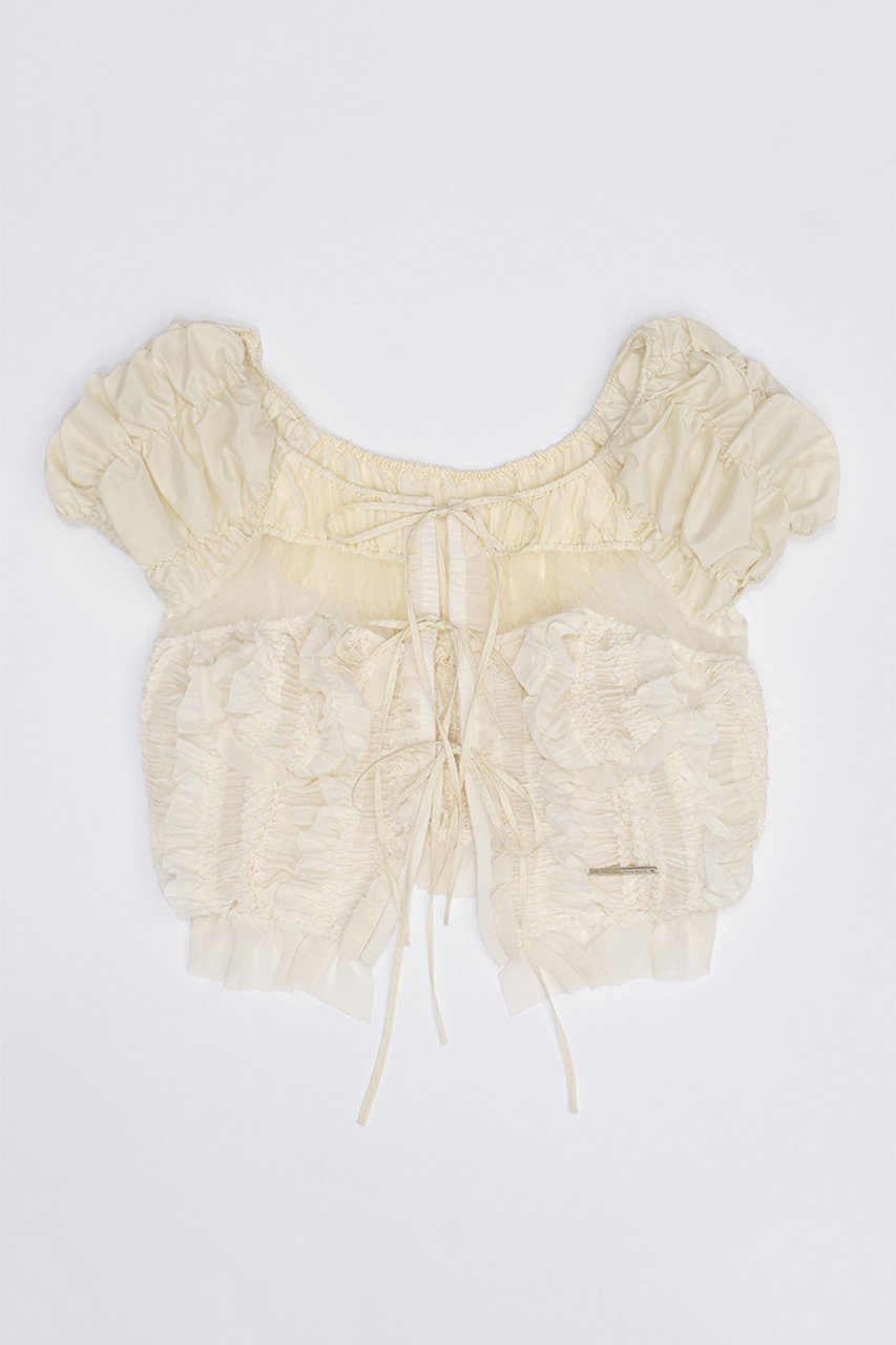 【プランク プロジェクト/PRANK PROJECT】のシャーリングパフスリーブトップ / Shirring Puff Sleeve Top インテリア・キッズ・メンズ・レディースファッション・服の通販 founy(ファニー) 　ファッション　Fashion　レディースファッション　Fashion for Women　トップス・カットソー　Cut & Sew Tops　シャツ・ブラウス・オフィスカジュアル　Elegant Blouses & Button-Ups　おすすめ　Recommended / Our Picks　ギャザー　Gathered, Ruffled　シフォン　Chiffon, Lightweight Fabric　ショート　Short, Short Length　スリーブ　Sleeve, Long Sleeve / Short Sleeve　タフタ　Taffeta, Structured Fabric　チュール　Tulip, Tulip Motif　トレンド　Trend, Trending Now　バレエ　Ballet, Ballet Style　フリル　Frill, Ruffle　今季　This Season, Current Season　WHT(ホワイト)|ID: prp329100003955119 ipo3291000000032905359
