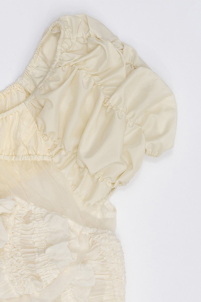 【プランク プロジェクト/PRANK PROJECT】のシャーリングパフスリーブトップ / Shirring Puff Sleeve Top 人気、トレンドファッション・服の通販 founy(ファニー) 　ファッション　Fashion　レディースファッション　Fashion for Women　トップス・カットソー　Cut & Sew Tops　シャツ・ブラウス・オフィスカジュアル　Elegant Blouses & Button-Ups　おすすめ　Recommended / Our Picks　ギャザー　Gathered, Ruffled　シフォン　Chiffon, Lightweight Fabric　ショート　Short, Short Length　スリーブ　Sleeve, Long Sleeve / Short Sleeve　タフタ　Taffeta, Structured Fabric　チュール　Tulip, Tulip Motif　トレンド　Trend, Trending Now　バレエ　Ballet, Ballet Style　フリル　Frill, Ruffle　今季　This Season, Current Season　other-3|ID: prp329100003955119 ipo3291000000032905365