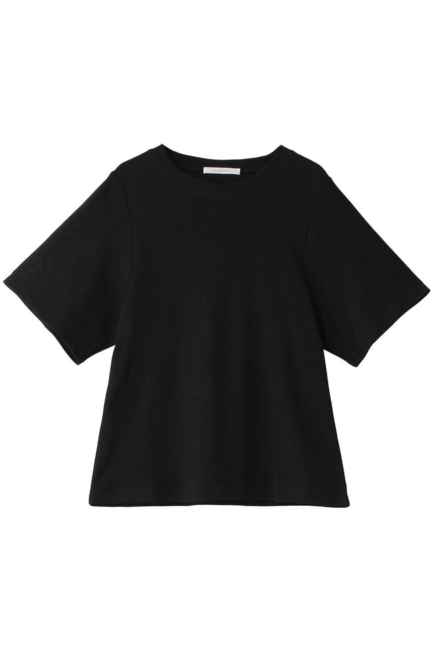 【プレインピープル/PLAIN PEOPLE】のコットンフライスプルオーバー インテリア・キッズ・メンズ・レディースファッション・服の通販 founy(ファニー) 　ファッション　Fashion　レディースファッション　Fashion for Women　トップス・カットソー　Cut & Sew Tops　シャツ・ブラウス・オフィスカジュアル　Elegant Blouses & Button-Ups　ロングTシャツ・Tシャツ　Longline T-Shirts & Tees　カジュアルプルオーバー・ニットトップス　Pullovers & Knit Tops / Casual Pullovers　カットソー・ベーシックTシャツ　Cut-and-Sewn Tops / Stretch Tees & Basics　なめらか　Smooth, Silky Texture　インナー　Innerwear　ショート　Short, Short Length　シンプル　Simple, Minimal　スリーブ　Sleeve, Long Sleeve / Short Sleeve　エレガント 上品　Elegant　無地　Plain, Solid Color　ブラック|ID: prp329100003955129 ipo3291000000032937256
