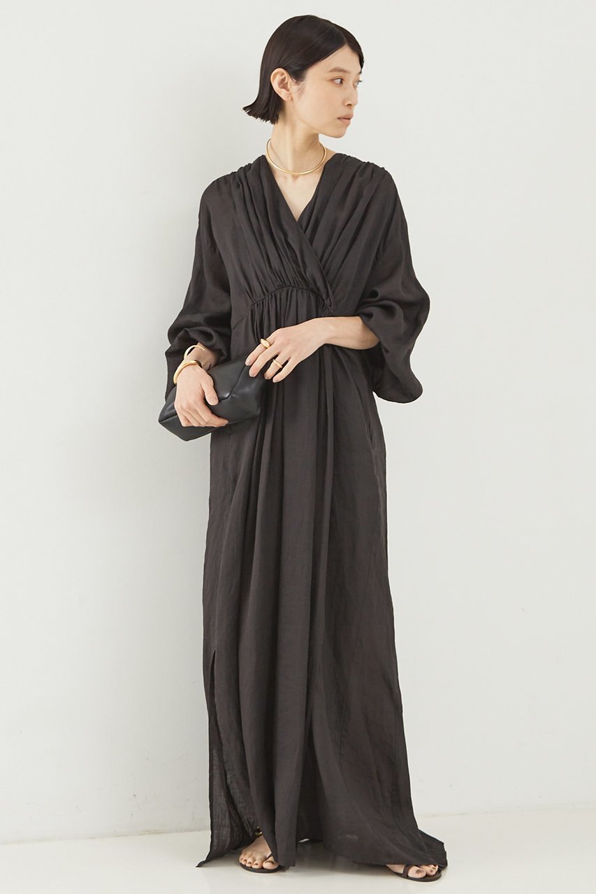 【ザ ストア バイ シー/THE STORE by C】の製品染めドレス 人気、トレンドファッション・服の通販 founy(ファニー) 　ファッション　Fashion　レディースファッション　Fashion for Women　ワンピース　Dresses　フォーマル・パーティードレス・結婚式用ドレス　Elegant & Casual Dresses　チュニック　Tunic Tops & Dresses　おすすめ　Recommended / Our Picks　ギャザー　Gathered, Ruffled　チュニック　Tunic, Long Top　ドレス　Dress, One-Piece　リネン　Linen, Linen Fabric　ロング　Long, Long-Length　other-2|ID: prp329100003955150 ipo3291000000032862349