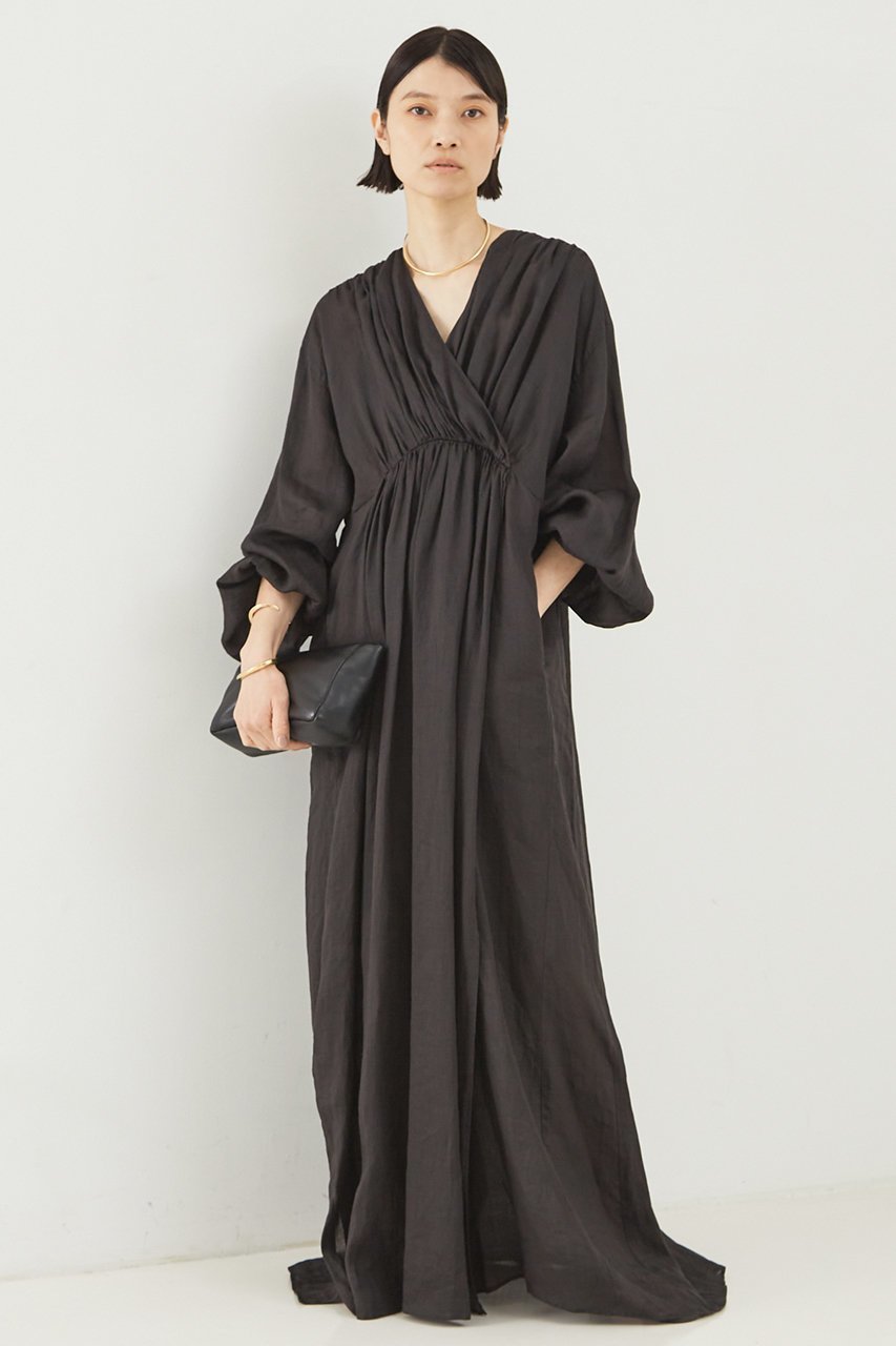 【ザ ストア バイ シー/THE STORE by C】の製品染めドレス 人気、トレンドファッション・服の通販 founy(ファニー) 　ファッション　Fashion　レディースファッション　Fashion for Women　ワンピース　Dresses　フォーマル・パーティードレス・結婚式用ドレス　Elegant & Casual Dresses　チュニック　Tunic Tops & Dresses　おすすめ　Recommended / Our Picks　ギャザー　Gathered, Ruffled　チュニック　Tunic, Long Top　ドレス　Dress, One-Piece　リネン　Linen, Linen Fabric　ロング　Long, Long-Length　other-6|ID: prp329100003955150 ipo3291000000032862365