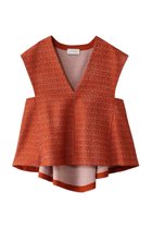 【ヒューエルミュージアム/hueLe Museum】の【STUMBLY】Back Peplum Blouse 人気、トレンドファッション・服の通販 founy(ファニー) ファッション Fashion レディースファッション Fashion for Women トップス・カットソー Cut & Sew Tops キャミソール&ノースリーブ Camisoles & Sleeveless Tops シャツ・ブラウス・オフィスカジュアル Elegant Blouses & Button-Ups オレンジ Orange シェイプ Shape, Slim Fit シンプル Simple, Minimal デニム Denim, Jeans Material ドレープ Drape, Draping Fabric ノースリーブ Sleeveless, No-Sleeve パーティ Party, Party Style ペプラム Peplum, Flared Hem thumbnail オレンジ|ID: prp329100003956555 ipo3291000000035364622