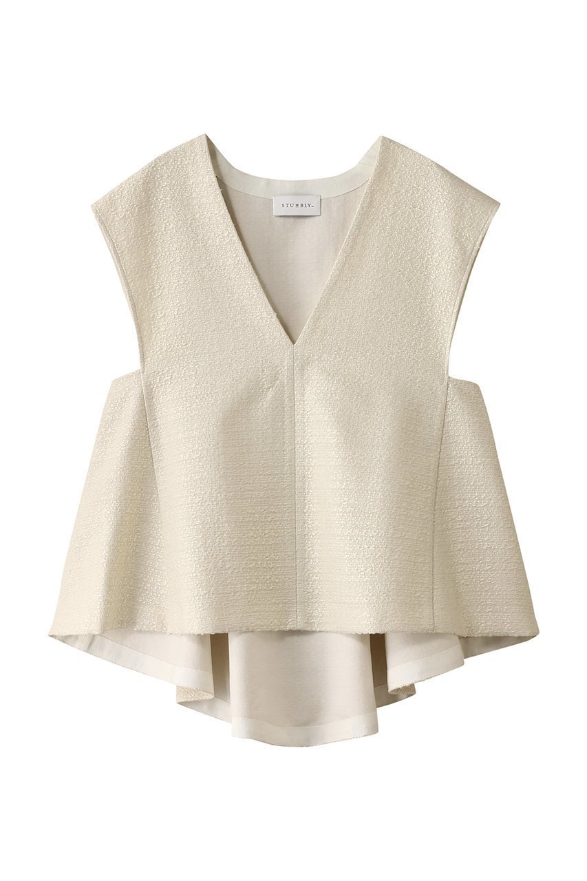 【ヒューエルミュージアム/hueLe Museum】の【STUMBLY】Back Peplum Blouse 人気、トレンドファッション・服の通販 founy(ファニー) 　ファッション　Fashion　レディースファッション　Fashion for Women　トップス・カットソー　Cut & Sew Tops　キャミソール&ノースリーブ　Camisoles & Sleeveless Tops　シャツ・ブラウス・オフィスカジュアル　Elegant Blouses & Button-Ups　オレンジ　Orange　シェイプ　Shape, Slim Fit　シンプル　Simple, Minimal　デニム　Denim, Jeans Material　ドレープ　Drape, Draping Fabric　ノースリーブ　Sleeveless, No-Sleeve　パーティ　Party, Party Style　ペプラム　Peplum, Flared Hem　 other-1|ID: prp329100003956555 ipo3291000000036877015