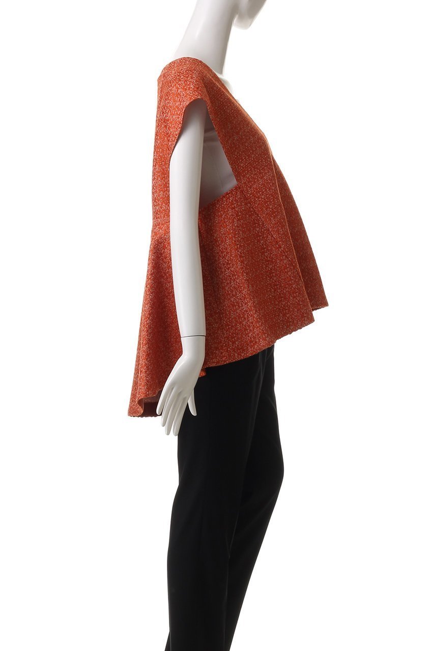 【ヒューエルミュージアム/hueLe Museum】の【STUMBLY】Back Peplum Blouse 人気、トレンドファッション・服の通販 founy(ファニー) 　ファッション　Fashion　レディースファッション　Fashion for Women　トップス・カットソー　Cut & Sew Tops　キャミソール&ノースリーブ　Camisoles & Sleeveless Tops　シャツ・ブラウス・オフィスカジュアル　Elegant Blouses & Button-Ups　オレンジ　Orange　シェイプ　Shape, Slim Fit　シンプル　Simple, Minimal　デニム　Denim, Jeans Material　ドレープ　Drape, Draping Fabric　ノースリーブ　Sleeveless, No-Sleeve　パーティ　Party, Party Style　ペプラム　Peplum, Flared Hem　other-3|ID: prp329100003956555 ipo3291000000036877019