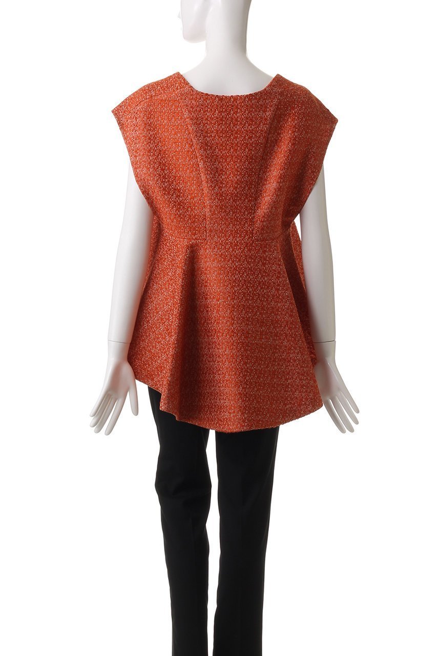 【ヒューエルミュージアム/hueLe Museum】の【STUMBLY】Back Peplum Blouse 人気、トレンドファッション・服の通販 founy(ファニー) 　ファッション　Fashion　レディースファッション　Fashion for Women　トップス・カットソー　Cut & Sew Tops　キャミソール&ノースリーブ　Camisoles & Sleeveless Tops　シャツ・ブラウス・オフィスカジュアル　Elegant Blouses & Button-Ups　オレンジ　Orange　シェイプ　Shape, Slim Fit　シンプル　Simple, Minimal　デニム　Denim, Jeans Material　ドレープ　Drape, Draping Fabric　ノースリーブ　Sleeveless, No-Sleeve　パーティ　Party, Party Style　ペプラム　Peplum, Flared Hem　other-4|ID: prp329100003956555 ipo3291000000036877020