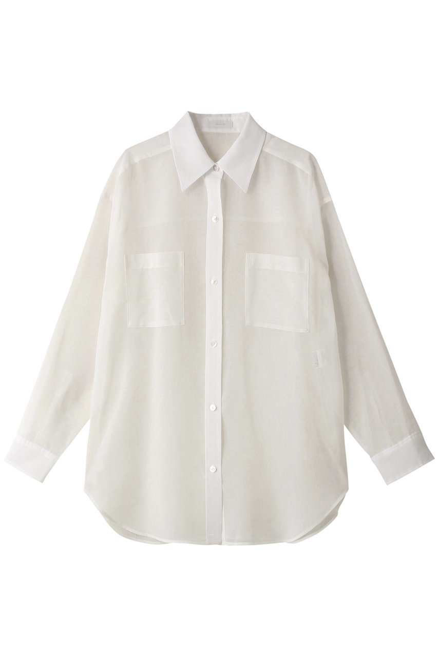 【アルアバイル/allureville】のオーガンジーシアーシャツ インテリア・キッズ・メンズ・レディースファッション・服の通販 founy(ファニー) 　ファッション　Fashion　レディースファッション　Fashion for Women　トップス・カットソー　Cut & Sew Tops　シャツ・ブラウス・オフィスカジュアル　Elegant Blouses & Button-Ups　おすすめ　Recommended / Our Picks　オーガンジー　Organza Fabric　シアー　Sheer, See-Through　スリーブ　Sleeve, Long Sleeve / Short Sleeve　パーティ　Party, Party Style　ロング　Long, Long-Length　夏　Summer　春　Spring　S/S・春夏　SS, Spring/Summer, Warm Season　ホワイト2|ID: prp329100003956562 ipo3291000000032909452