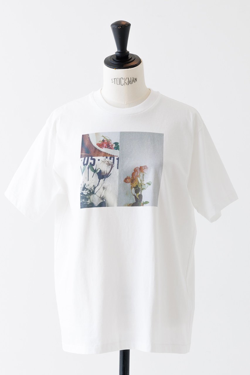 【デザイン ワークス/DESIGN WORKS】の【BEAUVET】フラワーフォトTシャツ インテリア・キッズ・メンズ・レディースファッション・服の通販 founy(ファニー) 　ファッション　Fashion　レディースファッション　Fashion for Women　トップス・カットソー　Cut & Sew Tops　シャツ・ブラウス・オフィスカジュアル　Elegant Blouses & Button-Ups　ロングTシャツ・Tシャツ　Longline T-Shirts & Tees　カットソー・ベーシックTシャツ　Cut-and-Sewn Tops / Stretch Tees & Basics　ショート　Short, Short Length　スリーブ　Sleeve, Long Sleeve / Short Sleeve　フラワー　Flower, Floral　プリント　Print, Printed Pattern　ホワイト|ID: prp329100003960611 ipo3291000000032938797