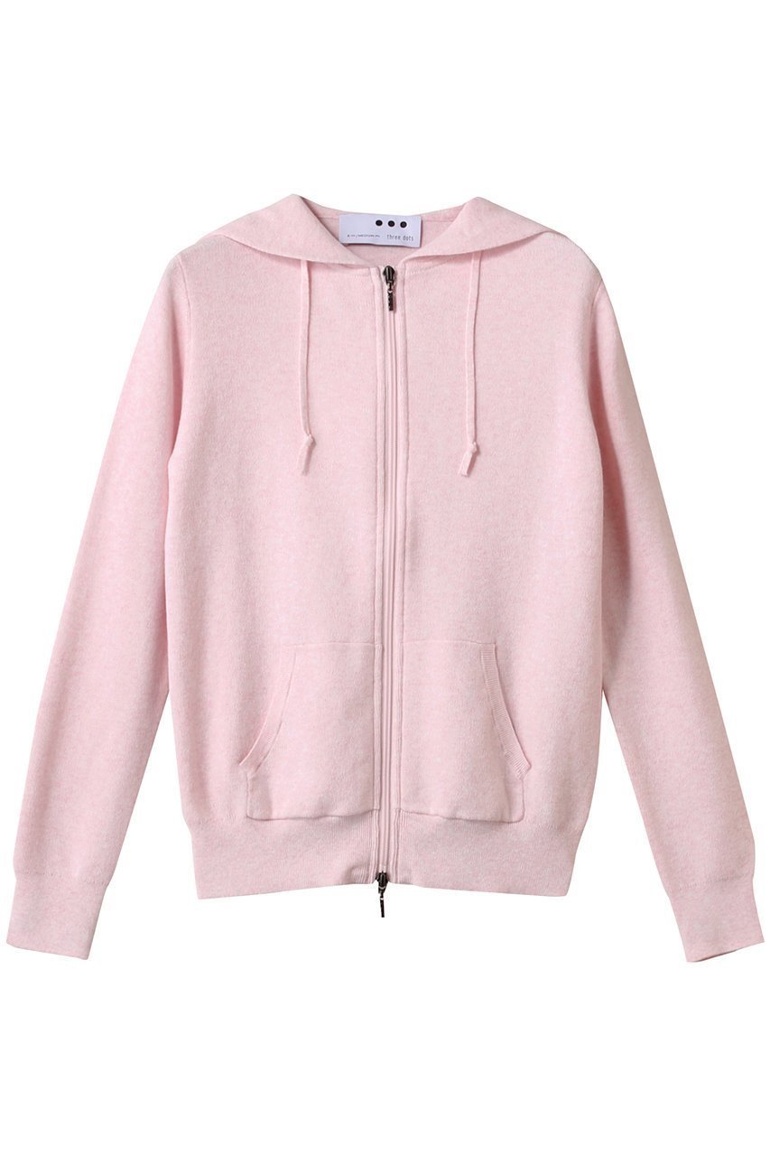 【スリー ドッツ/three dots】のコットンメランジ フーディ インテリア・キッズ・メンズ・レディースファッション・服の通販 founy(ファニー) 　ファッション　Fashion　レディースファッション　Fashion for Women　トップス・カットソー　Cut & Sew Tops　シャツ・ブラウス・オフィスカジュアル　Elegant Blouses & Button-Ups　レディースパーカー・カジュアルフーディー　Casual Hoodies & Sweatshirts　ロングTシャツ・Tシャツ　Longline T-Shirts & Tees　スウェット・クルーネックトップス　Sweatshirts & Crewnecks / Relaxed Fit Sweat Tops　カットソー・ベーシックTシャツ　Cut-and-Sewn Tops / Stretch Tees & Basics　シンプル　Simple, Minimal　ジップ　Zip, Zipper　デニム　Denim, Jeans Material　フィット　Fit, Slim Fit　フロント　Front, Front Design　ポケット　Pocket, Pocket Detail　リラックス　Relax, Relaxed Fit　春　Spring　秋　Autumn　ペシュ|ID: prp329100003960627 ipo3291000000032882656