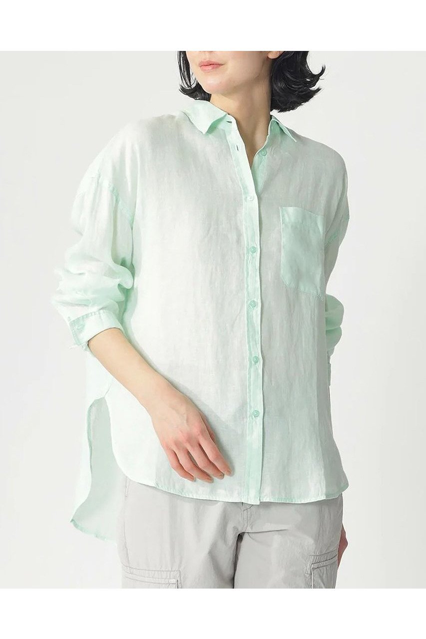 【エコアルフ/ECOALF】のDARIA リネン シャツ / DARIA SHIRT WOMAN インテリア・キッズ・メンズ・レディースファッション・服の通販 founy(ファニー) 　ファッション　Fashion　レディースファッション　WOMEN　トップス・カットソー　Tops/Tshirt　シャツ/ブラウス　Shirts/Blouses　S/S・春夏　Ss・Spring/Summer　ショルダー　Shoulder　スリット　Slit　スリーブ　Sleeve　ドロップ　Drop　ポケット　Pocket　ラウンド　Round　リネン　Linen　リラックス　Relax　ロング　Long　再入荷　Restock/Back In Stock/Re Arrival　夏　Summer　春　Spring　グリーン|ID: prp329100003962036 ipo3291000000026116543