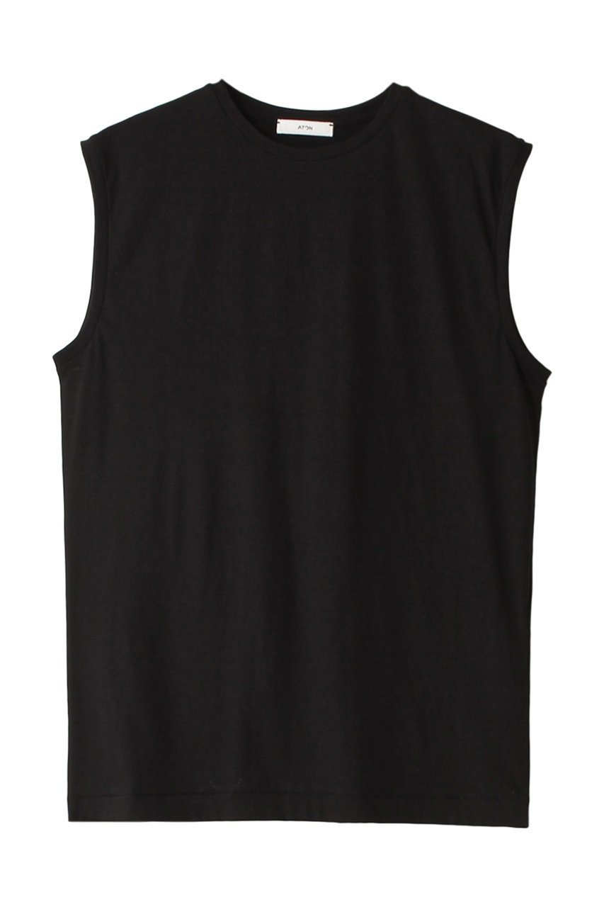 【エイトン/ATON】の50/- ORGANIC FRESCA タンクトップ インテリア・キッズ・メンズ・レディースファッション・服の通販 founy(ファニー) 　ファッション　Fashion　レディースファッション　Fashion for Women　トップス・カットソー　Cut & Sew Tops　キャミソール&ノースリーブ　Camisoles & Sleeveless Tops　シャツ・ブラウス・オフィスカジュアル　Elegant Blouses & Button-Ups　ロングTシャツ・Tシャツ　Longline T-Shirts & Tees　カットソー・ベーシックTシャツ　Cut-and-Sewn Tops / Stretch Tees & Basics　インド　Indian Textile　キャミソール　Camisole, Spaghetti Strap Top　タンク　Tank Top, Sleeveless Top　ドレープ　Drape, Draping Fabric　ベーシック　Basic, Essential　レギュラー　Regular, Standard Fit　ブラック|ID: prp329100003962063 ipo3291000000032796623