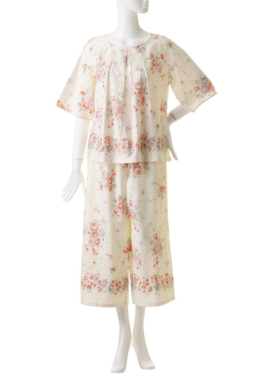 【キッドブルー/KID BLUE】のブラッサムパネルPtパジャマ 人気、トレンドファッション・服の通販 founy(ファニー) 　ファッション　Fashion　レディースファッション　Fashion for Women　エレガント 上品　Elegant　オレンジ　Orange　トリミング　Trimming, Decorative Edge　パジャマ　Pajamas, Sleepwear　フラワー　Flower, Floral　フロント　Front, Front Design　プリント　Print, Printed Pattern　半袖　Short Sleeve, Half Sleeve　other-2|ID: prp329100003962107 ipo3291000000032833347