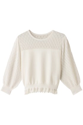 【アナイ/ANAYI】のレーシー切替プルオーバー 人気、トレンドファッション・服の通販 founy(ファニー) ファッション Fashion レディースファッション Fashion for Women トップス・カットソー Cut & Sew Tops ニット Knit Tops & Sweaters カジュアルプルオーバー・ニットトップス Pullovers & Knit Tops / Casual Pullovers デコルテ Décolleté, Neckline フェミニン Feminine, Girly フリル Frill, Ruffle レーシー Lacy, Lace-Like ロング Long, Long-Length 切替 Switching, Contrast Panel |ID:prp329100003962124