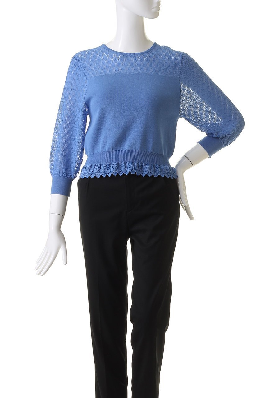 【アナイ/ANAYI】のレーシー切替プルオーバー 人気、トレンドファッション・服の通販 founy(ファニー) 　ファッション　Fashion　レディースファッション　Fashion for Women　トップス・カットソー　Cut & Sew Tops　ニット　Knit Tops & Sweaters　カジュアルプルオーバー・ニットトップス　Pullovers & Knit Tops / Casual Pullovers　デコルテ　Décolleté, Neckline　フェミニン　Feminine, Girly　フリル　Frill, Ruffle　レーシー　Lacy, Lace-Like　ロング　Long, Long-Length　切替　Switching, Contrast Panel　other-2|ID: prp329100003962124 ipo3291000000032944829