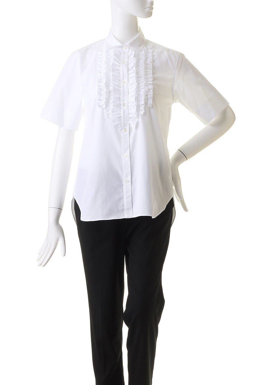 【バウト/BOWTE】のFINX COTTON フリル ドレスシャツ 人気、トレンドファッション・服の通販 founy(ファニー) 　ファッション　Fashion　レディースファッション　Fashion for Women　トップス・カットソー　Cut & Sew Tops　シャツ・ブラウス・オフィスカジュアル　Elegant Blouses & Button-Ups　ワンピース　Dresses　フォーマル・パーティードレス・結婚式用ドレス　Elegant & Casual Dresses　ショート　Short, Short Length　スラックス　Slacks, Dress Pants　スリーブ　Sleeve, Long Sleeve / Short Sleeve　ドレス　Dress, One-Piece　フランス　France, French　フリル　Frill, Ruffle　フロント　Front, Front Design　ボトム　Bottoms, Lower Wear　メンズ　Men's, Menswear　レース　Lace, Lace Fabric　other-2|ID: prp329100003962155 ipo3291000000035653132