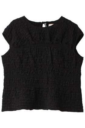 【マリリンムーン/MARILYN MOON】 パフィージャカードシャーリングトップ人気、トレンドファッション・服の通販 founy(ファニー) ファッション Fashion レディースファッション Fashion for Women トップス・カットソー Cut & Sew Tops キャミソール&ノースリーブ Camisoles & Sleeveless Tops シャツ・ブラウス・オフィスカジュアル Elegant Blouses & Button-Ups おすすめ Recommended / Our Picks コンパクト Compact, Small Size シャーリング Shirring, Ruched ジャカード／ジャガード Jacquard, Woven Pattern セットアップ Set-Up, Coordinated Outfit ノースリーブ Sleeveless, No-Sleeve モダン Modern, Contemporary |ID:prp329100003963551