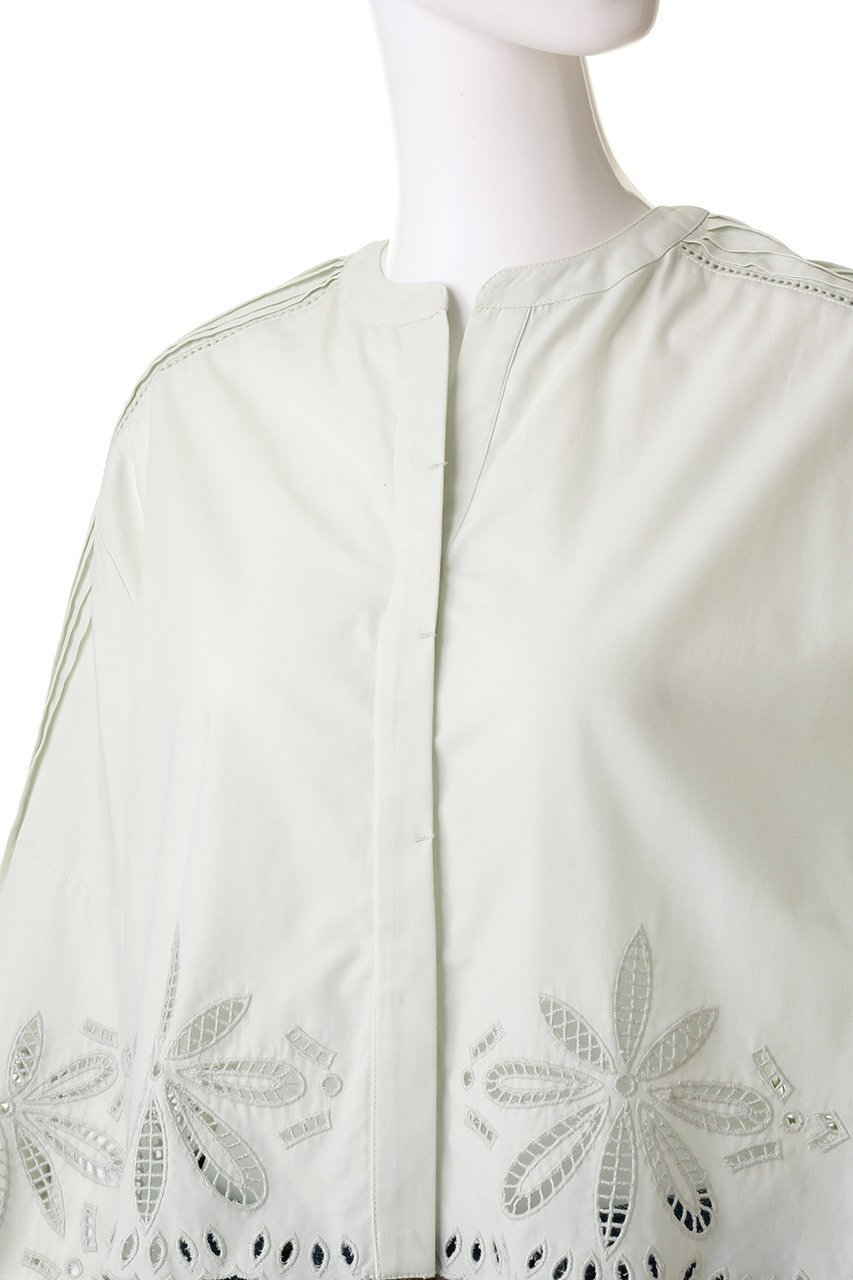 【マリリンムーン/MARILYN MOON】のオリジナルフラワーエンブロイダリースカラップブラウス 人気、トレンドファッション・服の通販 founy(ファニー) 　ファッション　Fashion　レディースファッション　Fashion for Women　トップス・カットソー　Cut & Sew Tops　シャツ・ブラウス・オフィスカジュアル　Elegant Blouses & Button-Ups　インド　Indian Textile　オケージョン　Occasion Wear　ジャケット　Jacket, Outerwear　スカラップ　Scallop, Scalloped Edge　スリーブ　Sleeve, Long Sleeve / Short Sleeve　デニム　Denim, Jeans Material　ボトム　Bottoms, Lower Wear　ロング　Long, Long-Length　ワーク　Workwear, Utility Style　手描き　Hand-Drawn, Illustrated　other-5|ID: prp329100003963555 ipo3291000000035368488