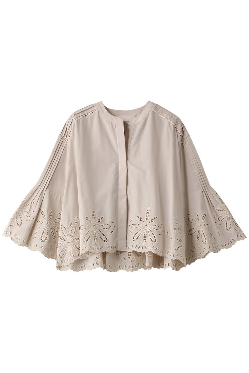 【マリリンムーン/MARILYN MOON】のオリジナルフラワーエンブロイダリースカラップブラウス 人気、トレンドファッション・服の通販 founy(ファニー) 　ファッション　Fashion　レディースファッション　Fashion for Women　トップス・カットソー　Cut & Sew Tops　シャツ・ブラウス・オフィスカジュアル　Elegant Blouses & Button-Ups　インド　Indian Textile　オケージョン　Occasion Wear　ジャケット　Jacket, Outerwear　スカラップ　Scallop, Scalloped Edge　スリーブ　Sleeve, Long Sleeve / Short Sleeve　デニム　Denim, Jeans Material　ボトム　Bottoms, Lower Wear　ロング　Long, Long-Length　ワーク　Workwear, Utility Style　手描き　Hand-Drawn, Illustrated　 other-1|ID: prp329100003963555 ipo3291000000036725207