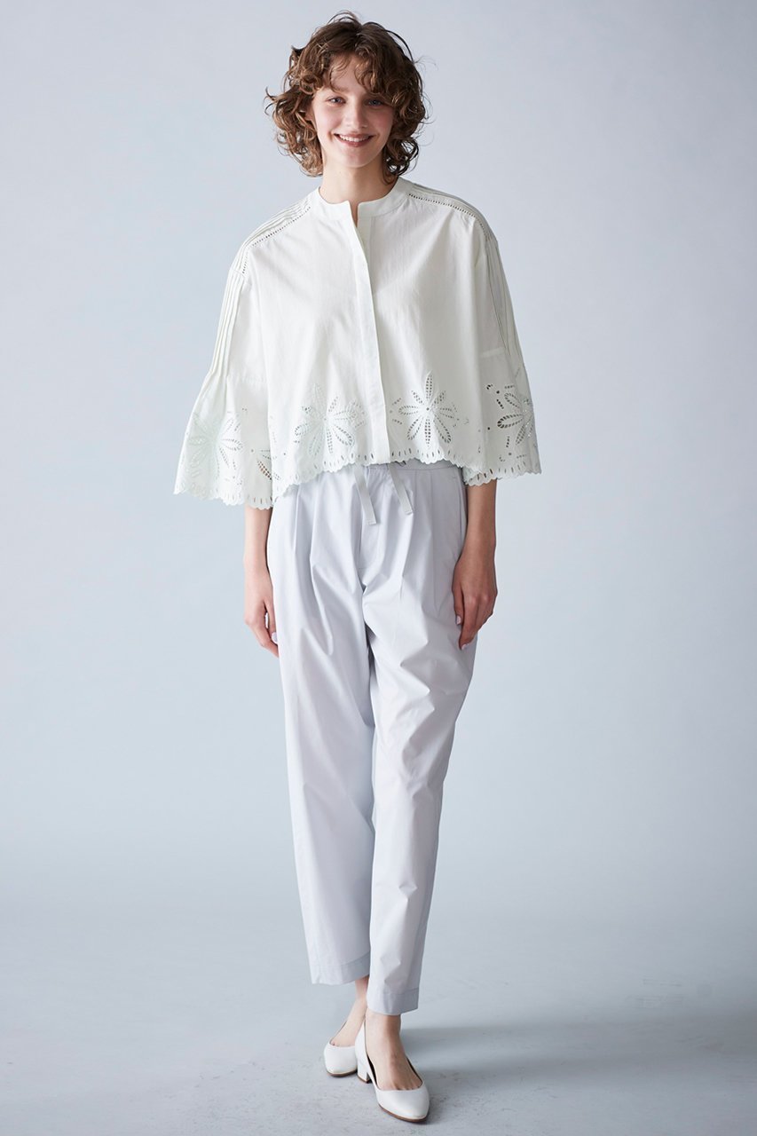 【マリリンムーン/MARILYN MOON】のオリジナルフラワーエンブロイダリースカラップブラウス 人気、トレンドファッション・服の通販 founy(ファニー) 　ファッション　Fashion　レディースファッション　Fashion for Women　トップス・カットソー　Cut & Sew Tops　シャツ・ブラウス・オフィスカジュアル　Elegant Blouses & Button-Ups　インド　Indian Textile　オケージョン　Occasion Wear　ジャケット　Jacket, Outerwear　スカラップ　Scallop, Scalloped Edge　スリーブ　Sleeve, Long Sleeve / Short Sleeve　デニム　Denim, Jeans Material　ボトム　Bottoms, Lower Wear　ロング　Long, Long-Length　ワーク　Workwear, Utility Style　手描き　Hand-Drawn, Illustrated　other-6|ID: prp329100003963555 ipo3291000000036725214