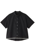 【ミズイロ インド/mizuiro ind】のround collar bicolor hem line shirt シャツ black|ID:prp329100003963571