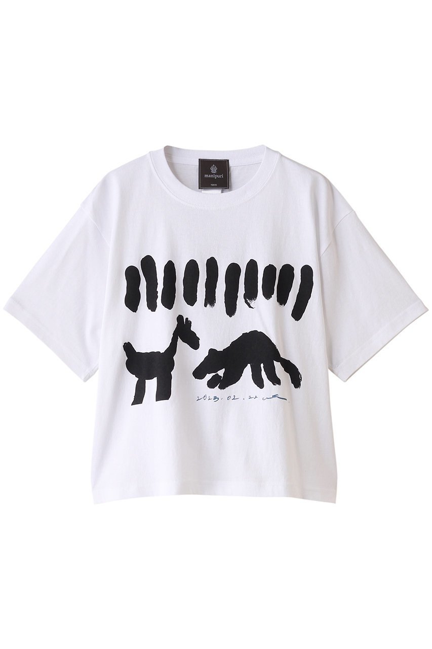 【エリオポール/heliopole】の【manipuri】PRINT TシャツANML インテリア・キッズ・メンズ・レディースファッション・服の通販 founy(ファニー) 　ファッション　Fashion　レディースファッション　WOMEN　トップス・カットソー　Tops/Tshirt　シャツ/ブラウス　Shirts/Blouses　ロング / Tシャツ　T-Shirts　カットソー　Cut and Sewn　ショート　Short　スリーブ　Sleeve　ハーフ　Half　プリント　Print　モノトーン　Monotone　NEW・新作・新着・新入荷　New Arrivals　ホワイト|ID: prp329100003963574 ipo3291000000026124563