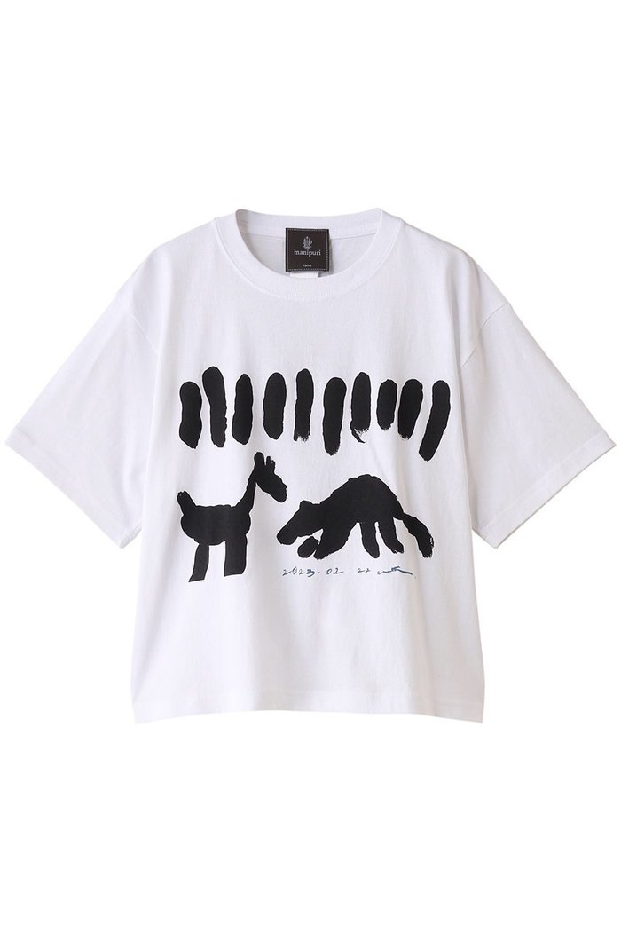 【エリオポール/heliopole】の【manipuri】PRINT TシャツANML インテリア・キッズ・メンズ・レディースファッション・服の通販 founy(ファウニー) https://founy.com/ ファッション Fashion レディースファッション Fashion for Women トップス・カットソー Cut & Sew Tops シャツ・ブラウス・オフィスカジュアル Elegant Blouses & Button-Ups ロングTシャツ・Tシャツ Longline T-Shirts & Tees カットソー・ベーシックTシャツ Cut-and-Sewn Tops / Stretch Tees & Basics ショート Short, Short Length スリーブ Sleeve, Long Sleeve / Short Sleeve ハーフ Half, Half-Length プリント Print, Printed Pattern モノトーン Monotone, Black and White |ID: prp329100003963574 ipo3291000000036986646