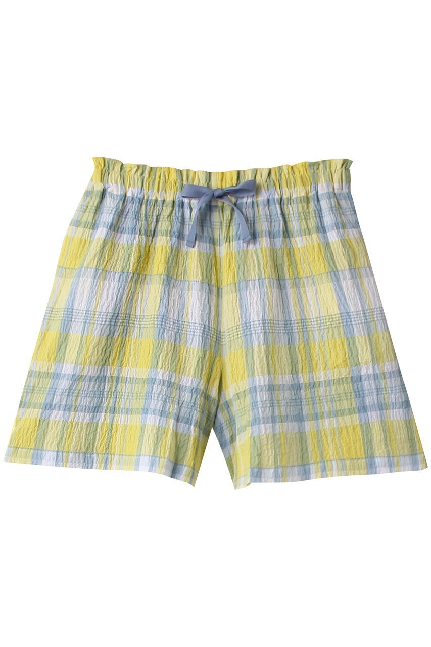 【キッドブルー/KID BLUE】の24シャーリングチェックボトム インテリア・キッズ・メンズ・レディースファッション・服の通販 founy(ファニー) 　ファッション　Fashion　レディースファッション　Fashion for Women　おすすめ　Recommended / Our Picks　サマー　Summer, Summer Style　シャーリング　Shirring, Ruched　ショート　Short, Short Length　チェック　Check, Plaid, Tartan　パジャマ　Pajamas, Sleepwear　リラックス　Relax, Relaxed Fit　イエロー|ID: prp329100003963611 ipo3291000000032841868