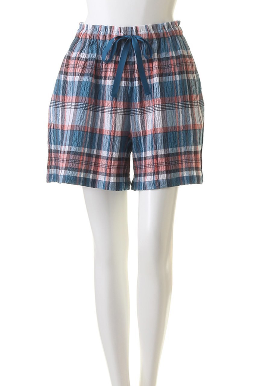 【キッドブルー/KID BLUE】の24シャーリングチェックボトム 人気、トレンドファッション・服の通販 founy(ファニー) 　ファッション　Fashion　レディースファッション　Fashion for Women　おすすめ　Recommended / Our Picks　サマー　Summer, Summer Style　シャーリング　Shirring, Ruched　ショート　Short, Short Length　チェック　Check, Plaid, Tartan　パジャマ　Pajamas, Sleepwear　リラックス　Relax, Relaxed Fit　other-2|ID: prp329100003963611 ipo3291000000032841880